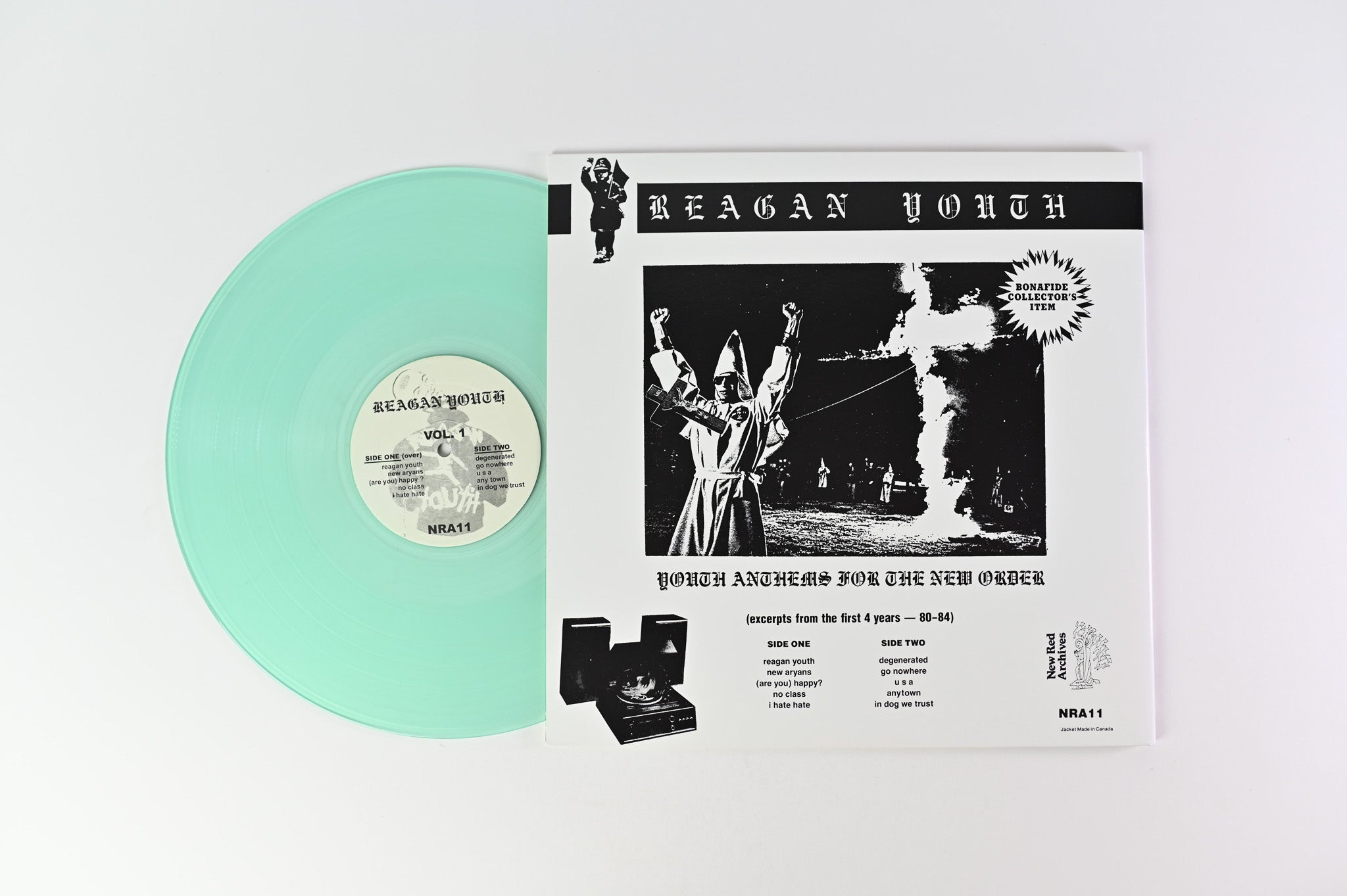 Reagan Youth - Vol. 1 on New Red Archives Clear Green Ltd Reissue