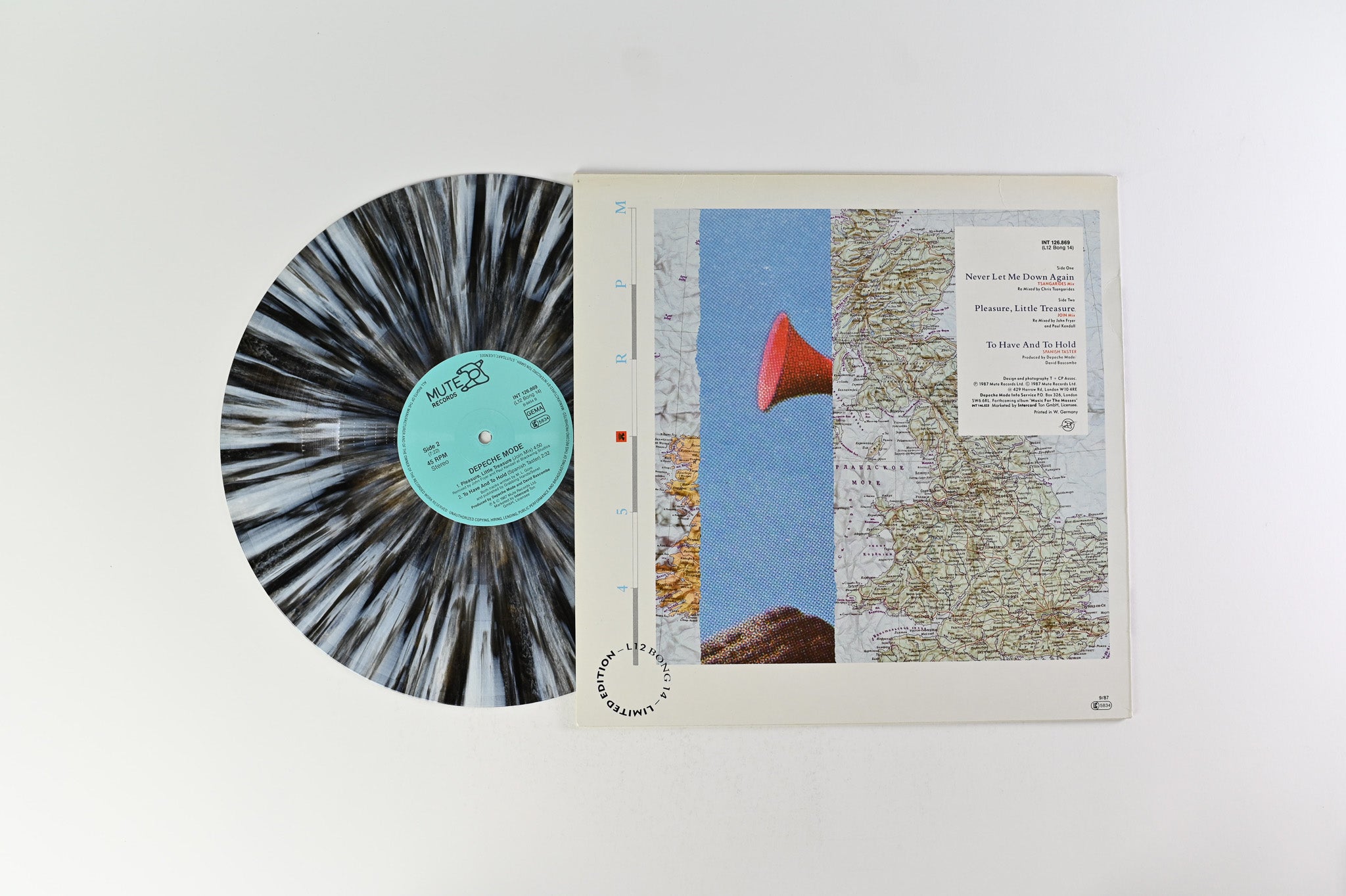 Depeche Mode - Never Let Me Down Again (Tsangarides Mix) on Mute German Ltd Grey Marbles 45 RPM 12" Single