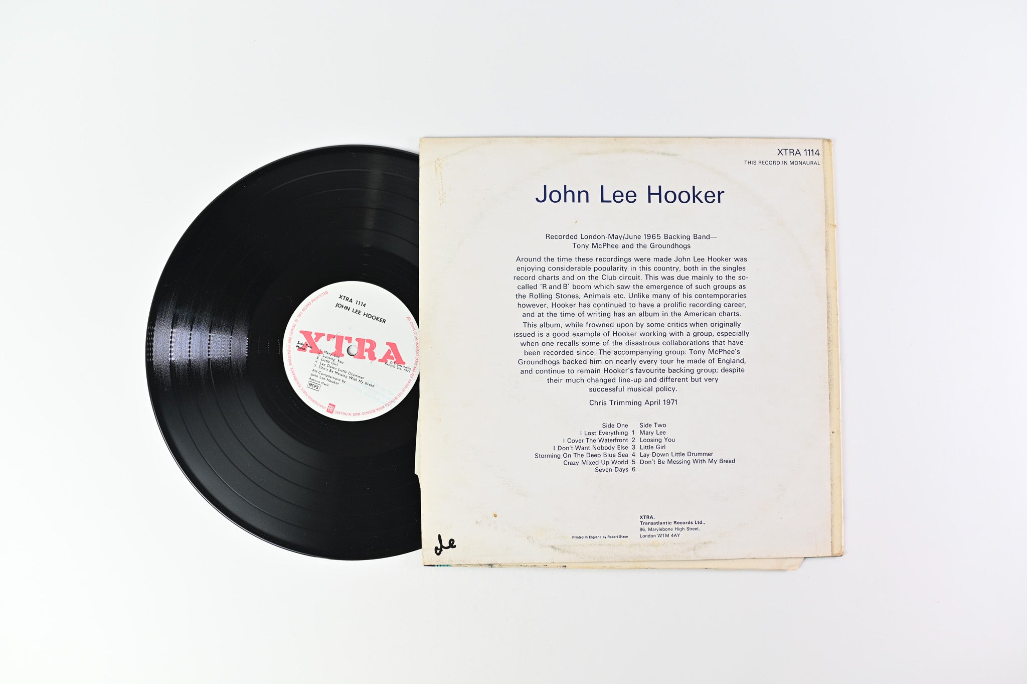 John Lee Hooker - John Lee Hooker on XTRA UK Pressing