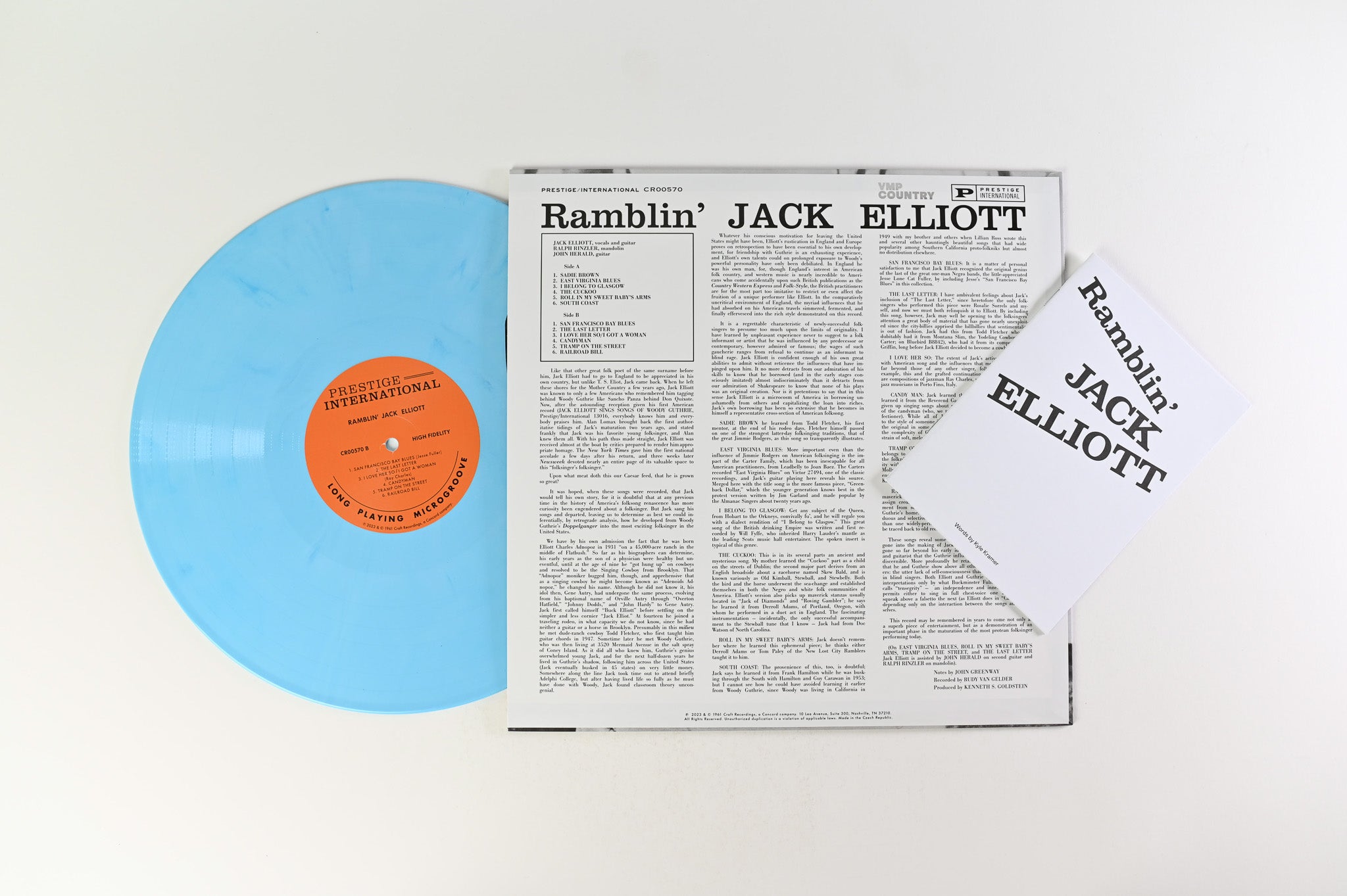 Ramblin' Jack Elliott - Ramblin' Jack Elliott Reissue on Prestige International/Vinyl Me, Please Baby Blue Vinyl