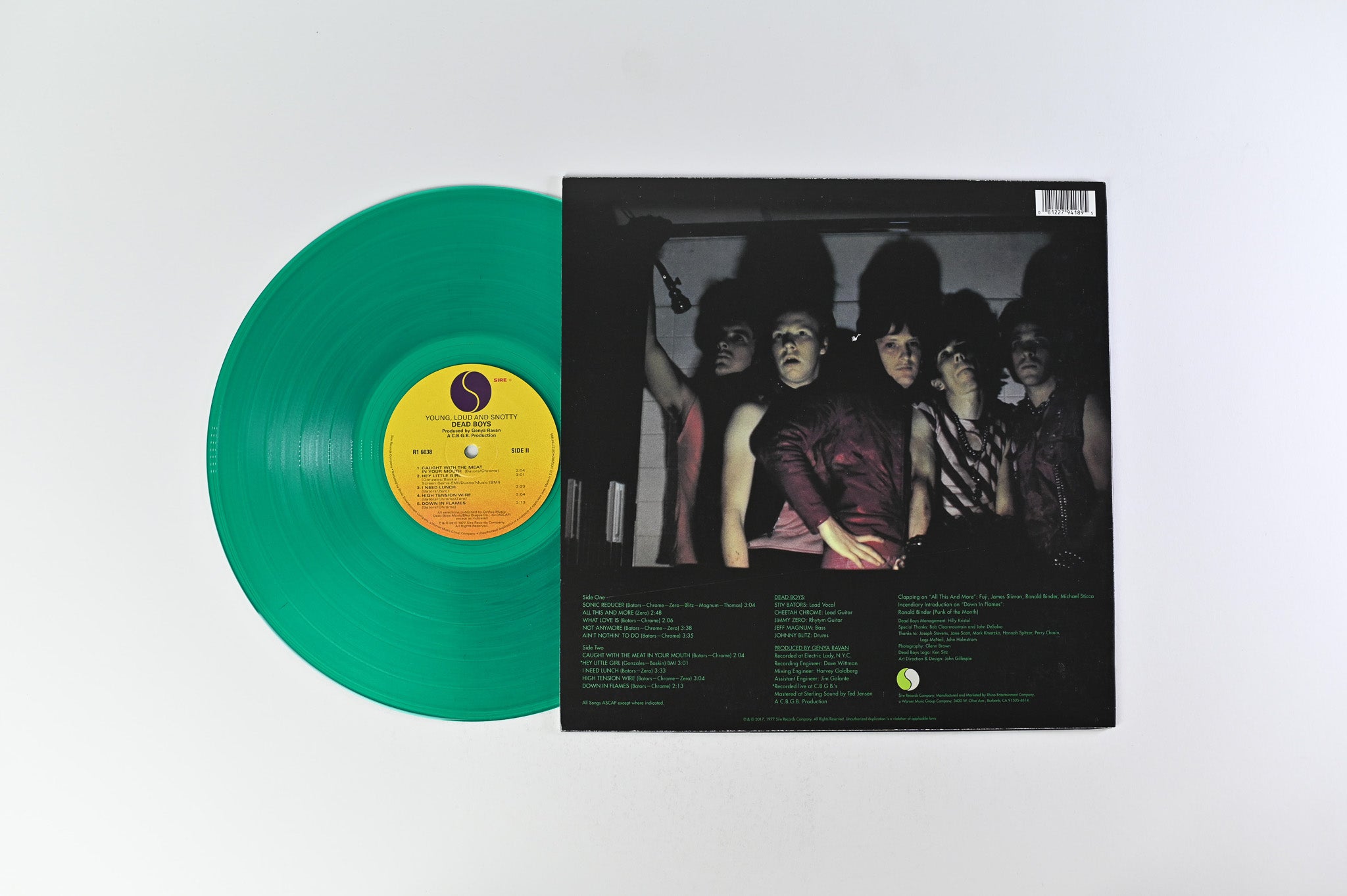 The Dead Boys - Young Loud And Snotty Reissue on Sire Green Translucent Vinyl