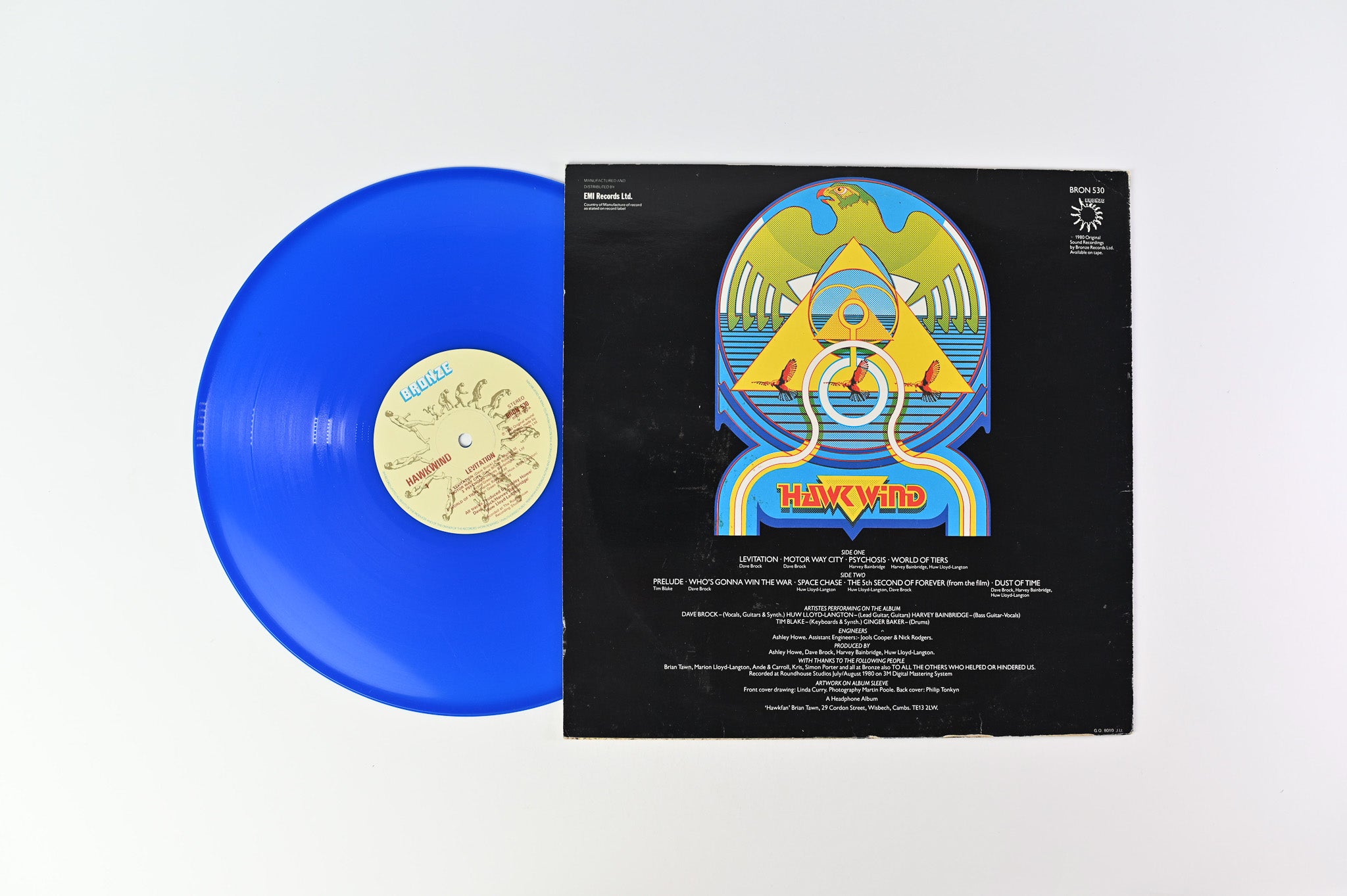 Hawkwind - Levitation on Bronze Records Blue Vinyl