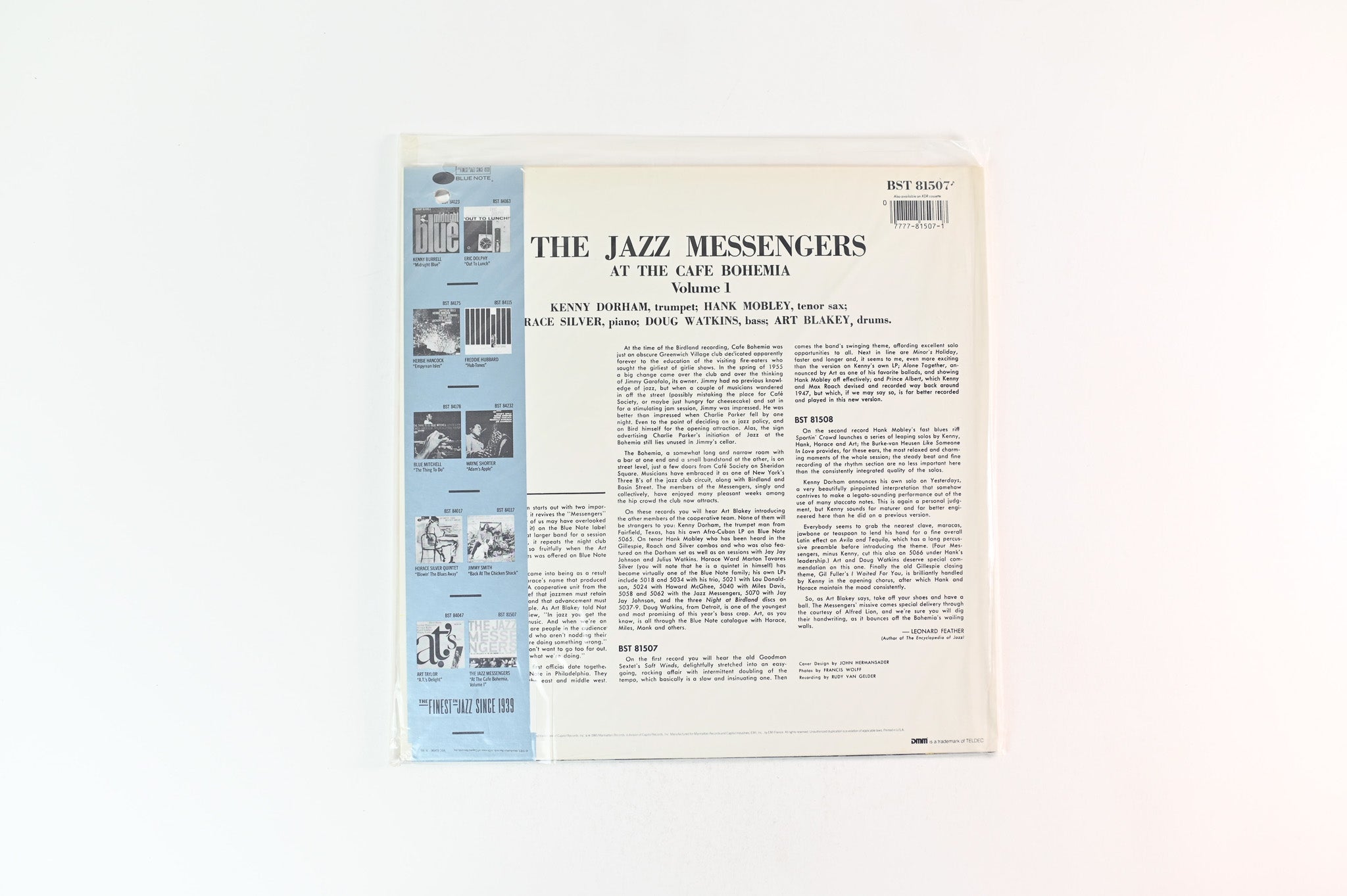 Art Blakey & The Jazz Messengers - At The Cafe Bohemia Volume 1 on Blue Note Cadre Rouge Audiophile Edition Reissue Sealed