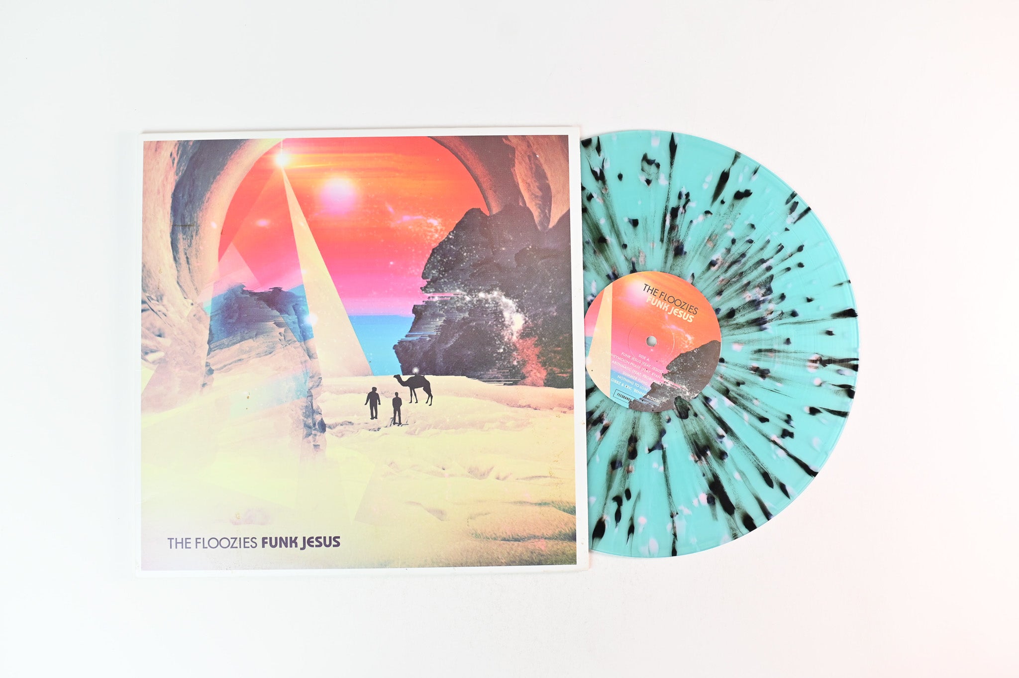 The Floozies - Funk Jesus Self Released Translucent Turqoise w/ Black & White Splatter