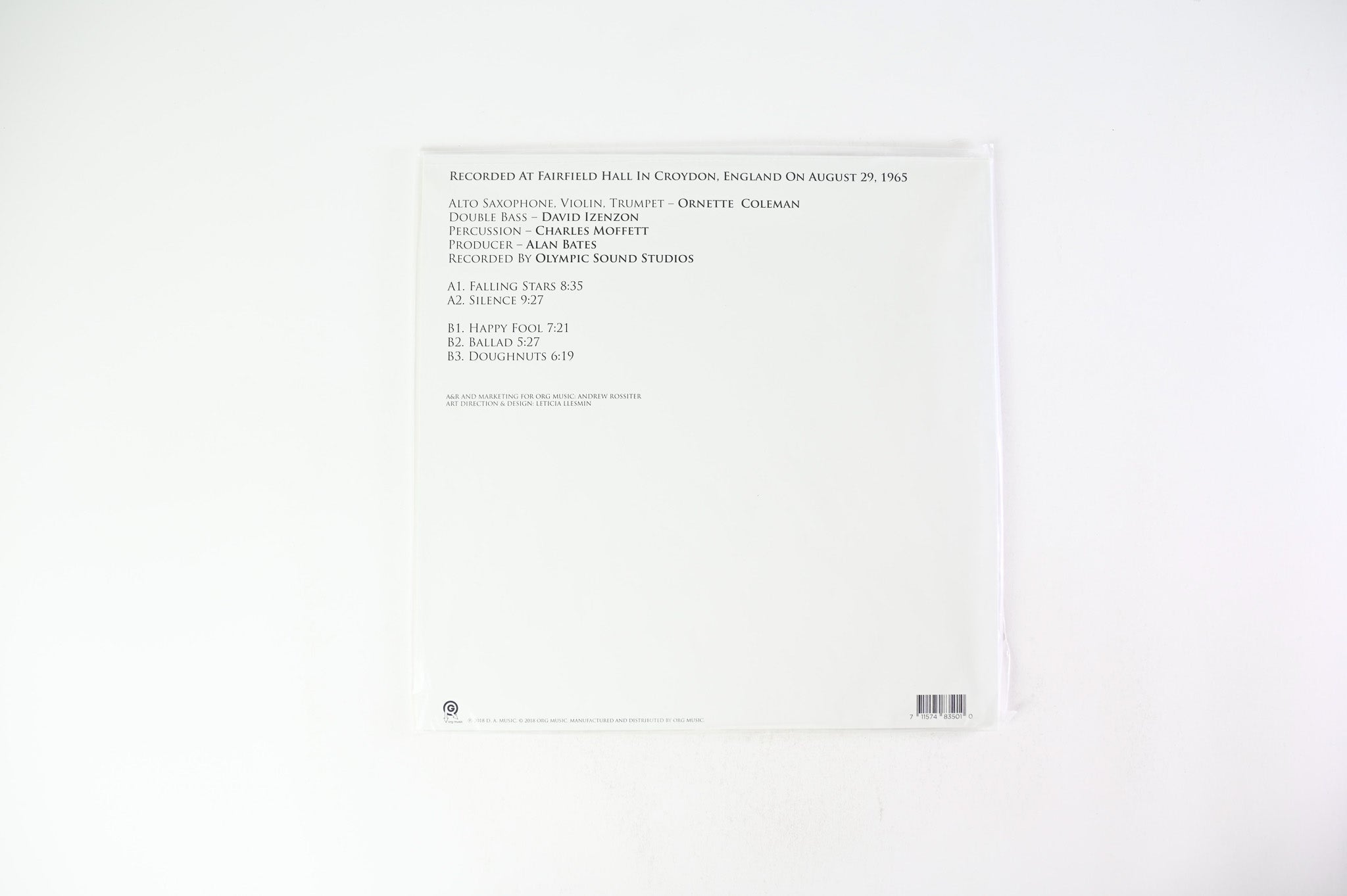 Ornette Coleman - An Evening With Ornette Coleman, Part 2 on ORG Music - Clear Vinyl Sealed
