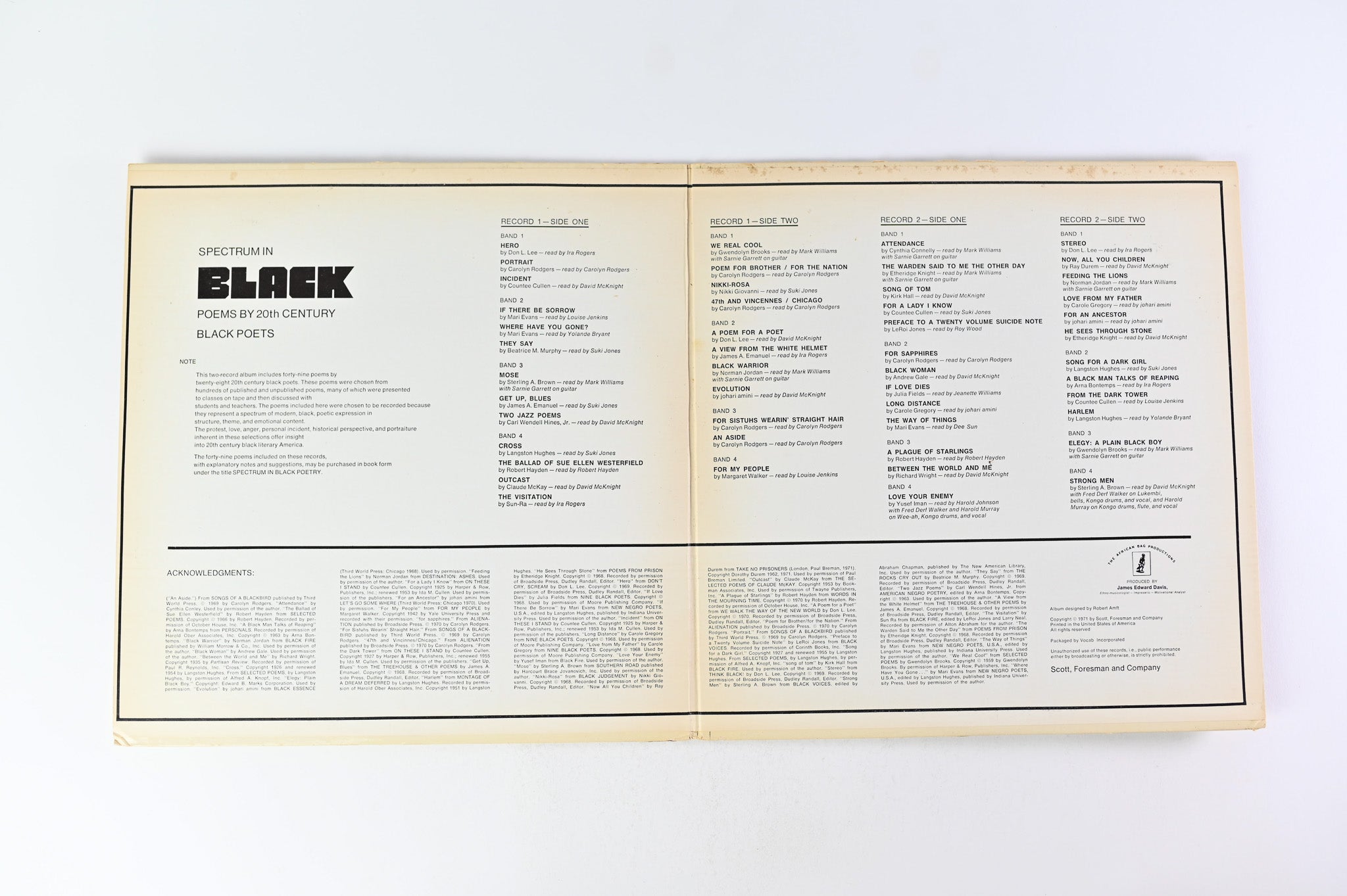 Various - Spectrum In Black - Poems By 20th Century Black Poets on Scott Foresman And Company