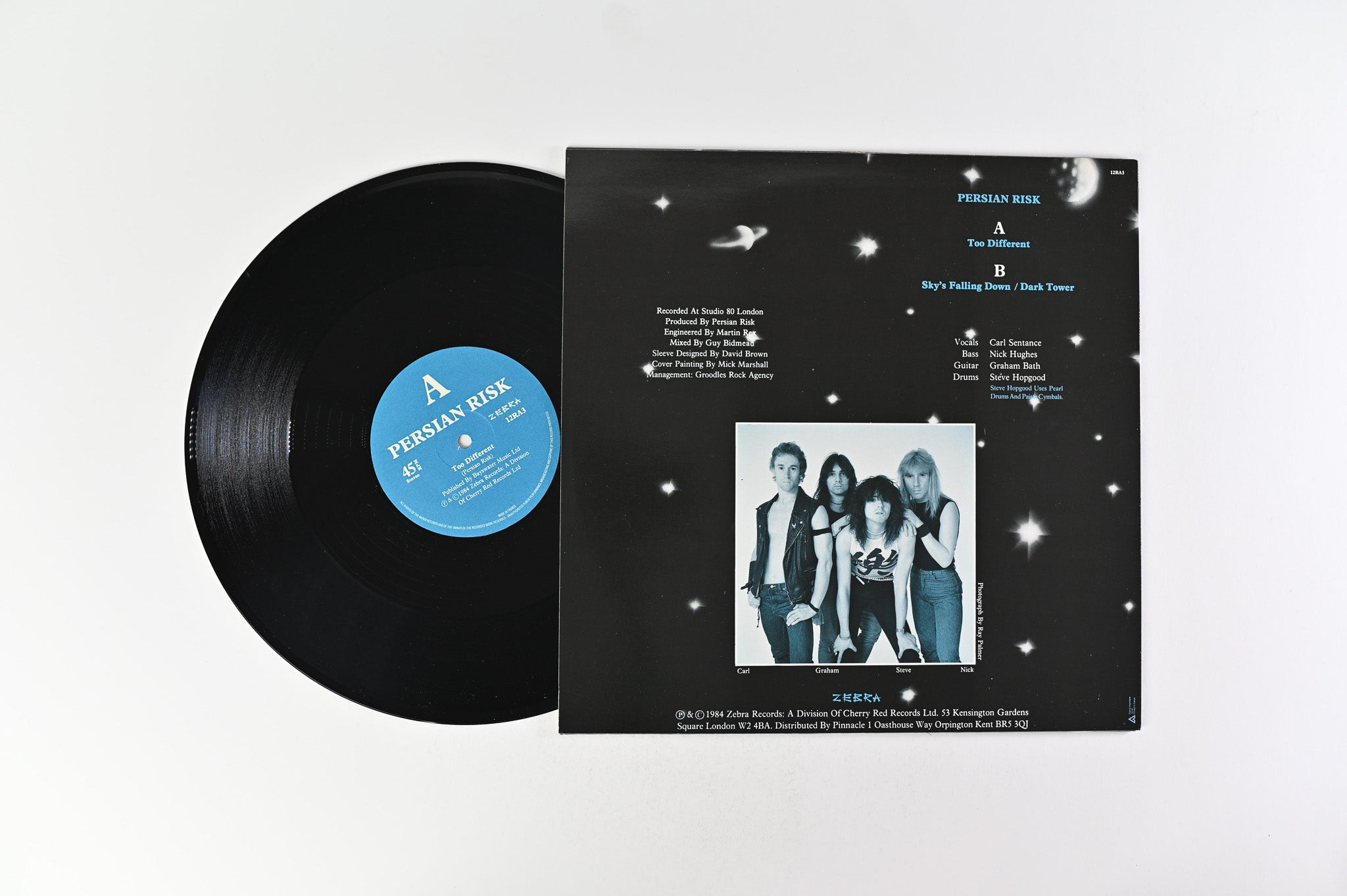 Persian Risk - Too Different on Zebra Records 45 RPM