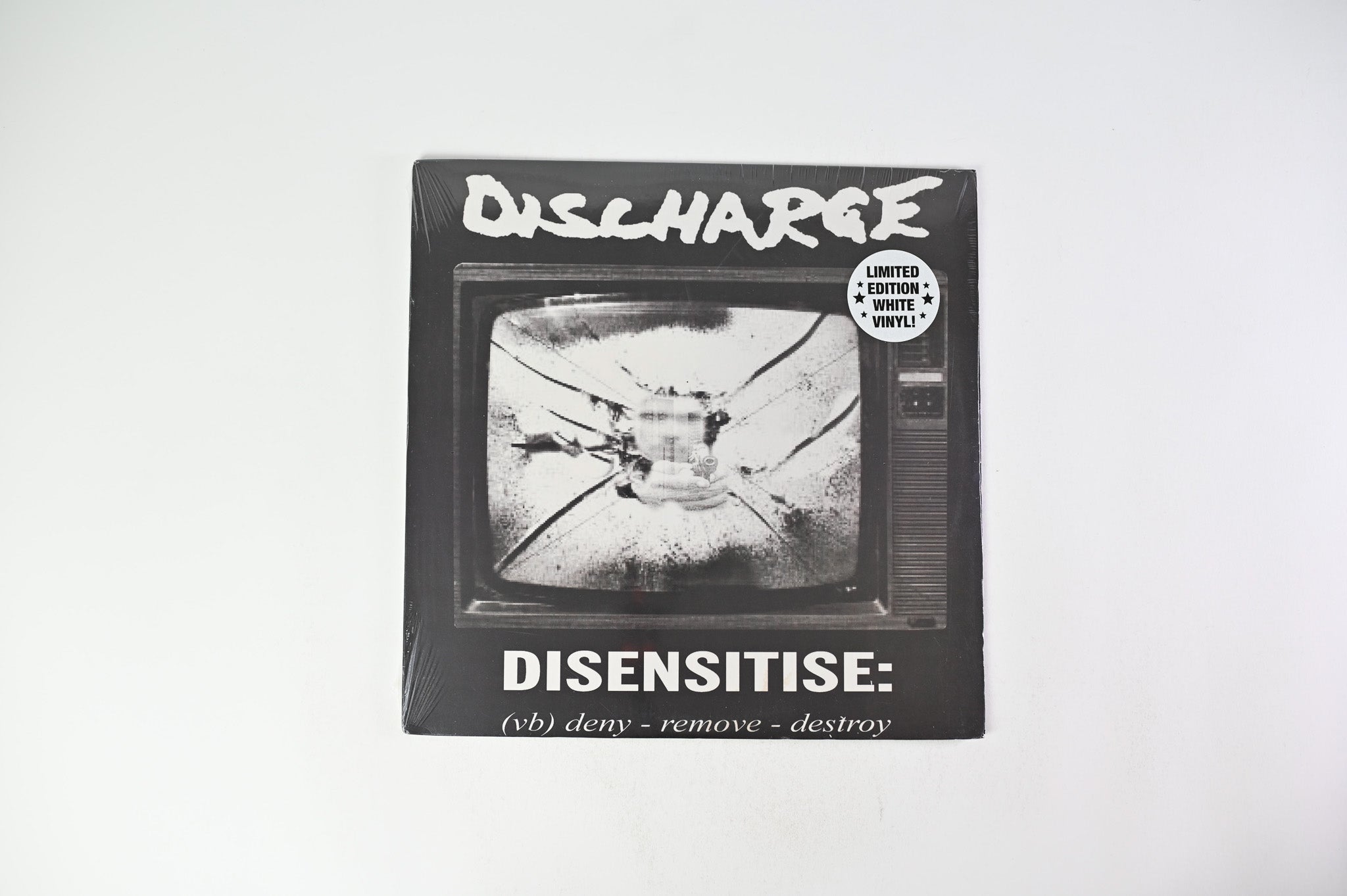 Discharge - Disensitise on Cleopatra - White Vinyl Sealed
