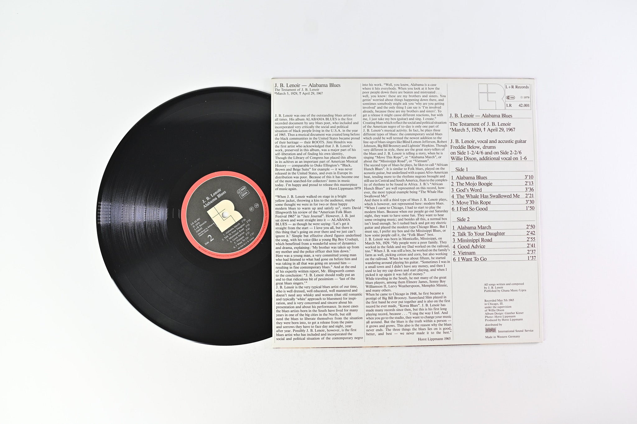 J.B. Lenoir - Alabama Blues on L+R Records German Reissue