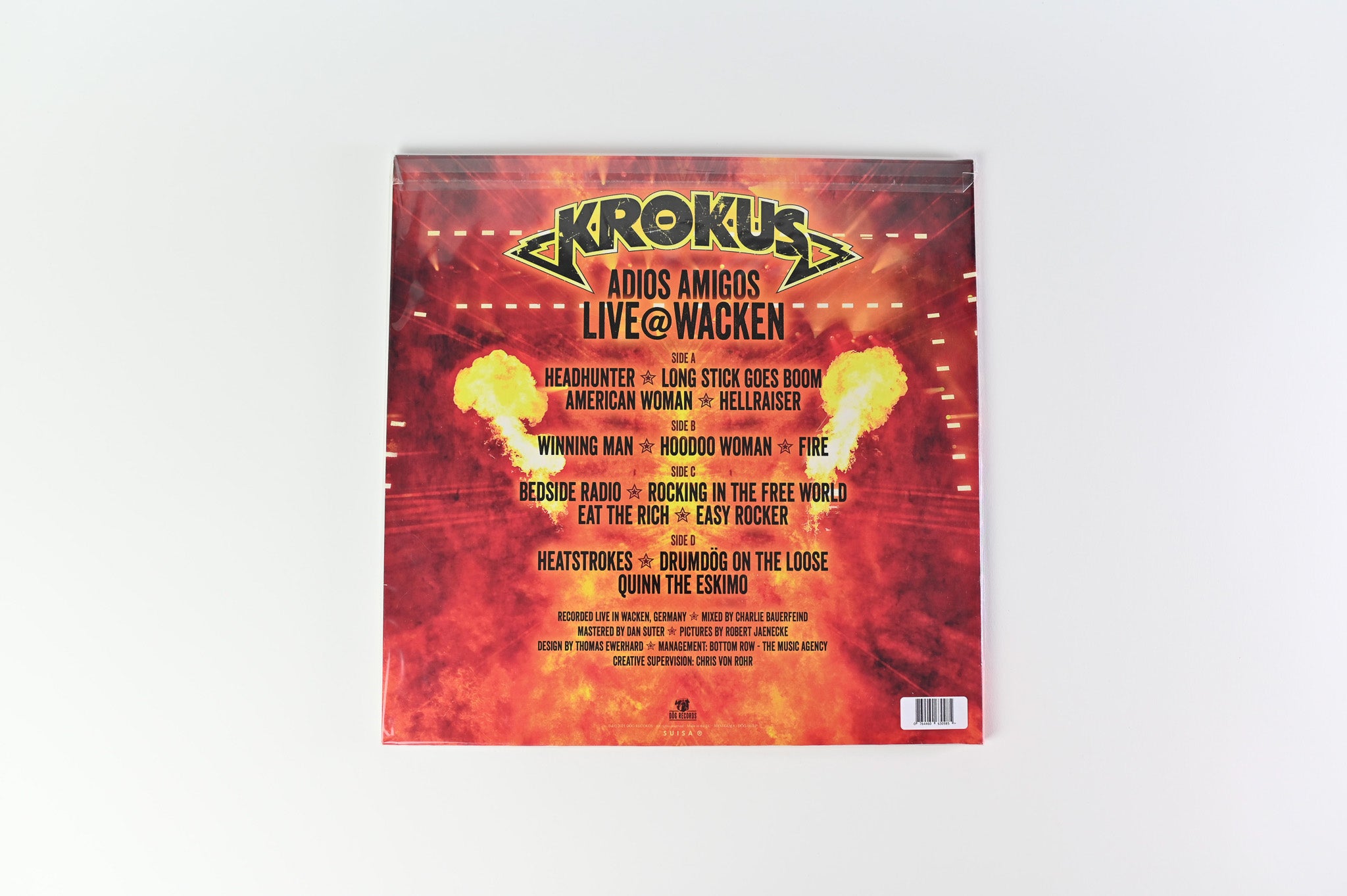 Krokus - Adios Amigos Live@Wacken on DOG Ltd Numbered Red Vinyl