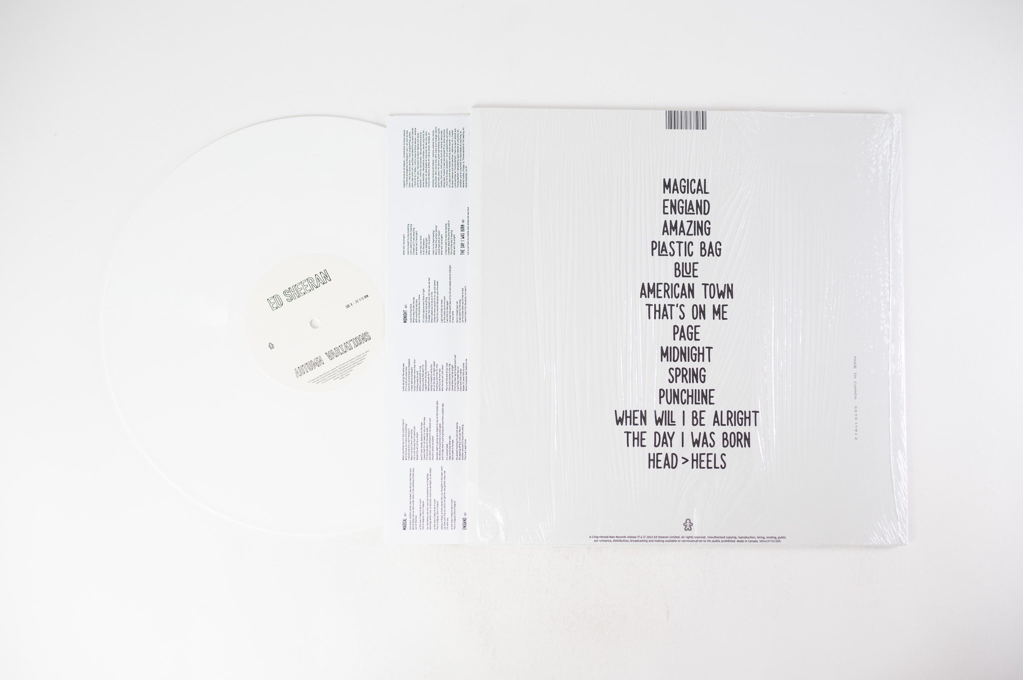 Ed Sheeran - Autumn Variations on Gingerbread Man Records - White Vinyl