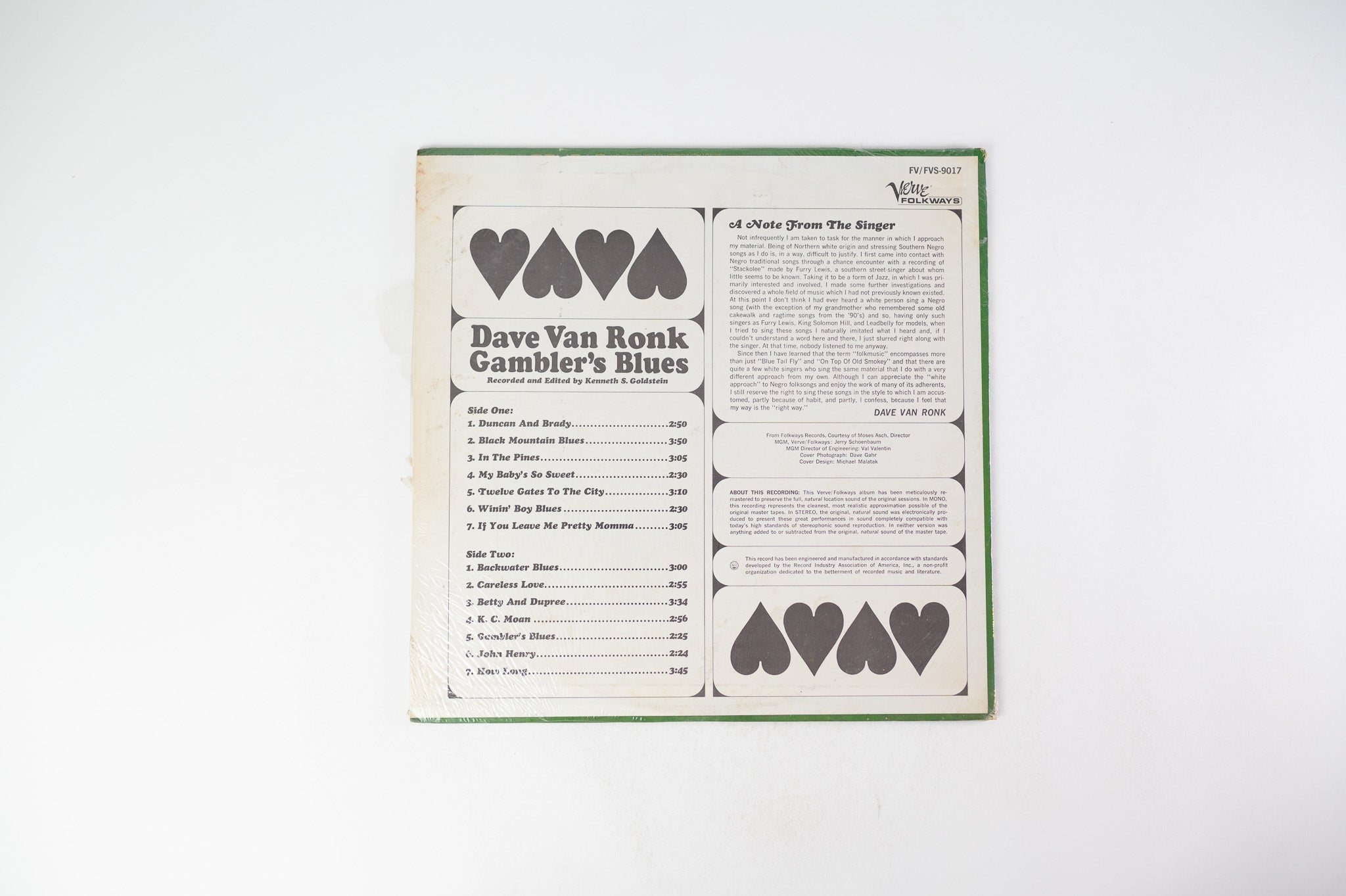 Dave Van Ronk - Gambler's Blues on Verve Folkways Mono