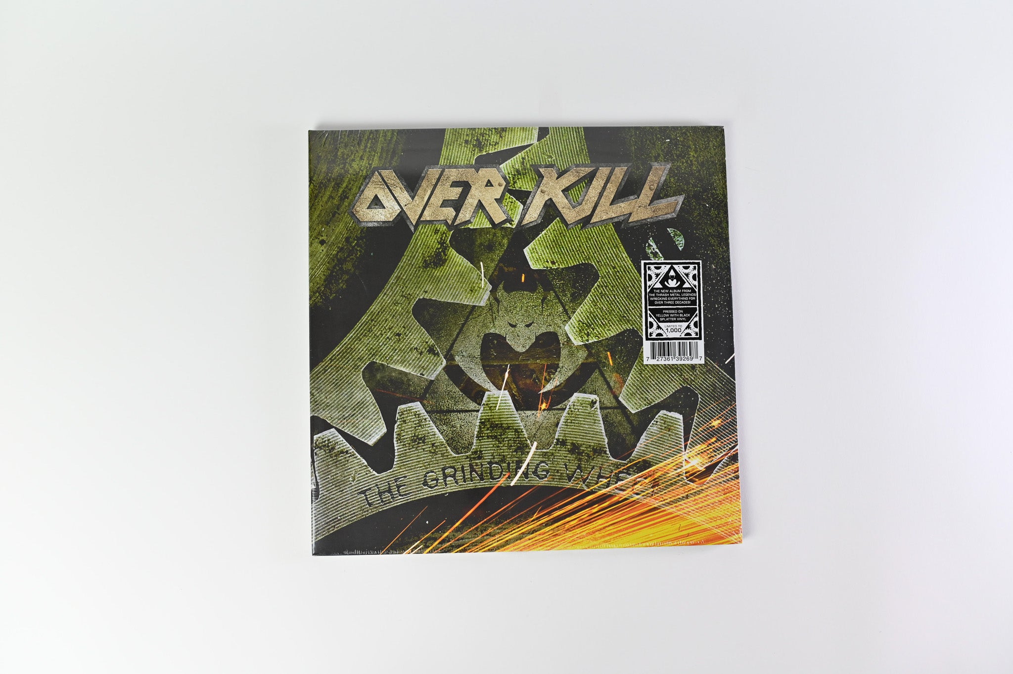Overkill - The Grinding Wheel SEALED Yellow w/Black Splatter on Nuclear Blast