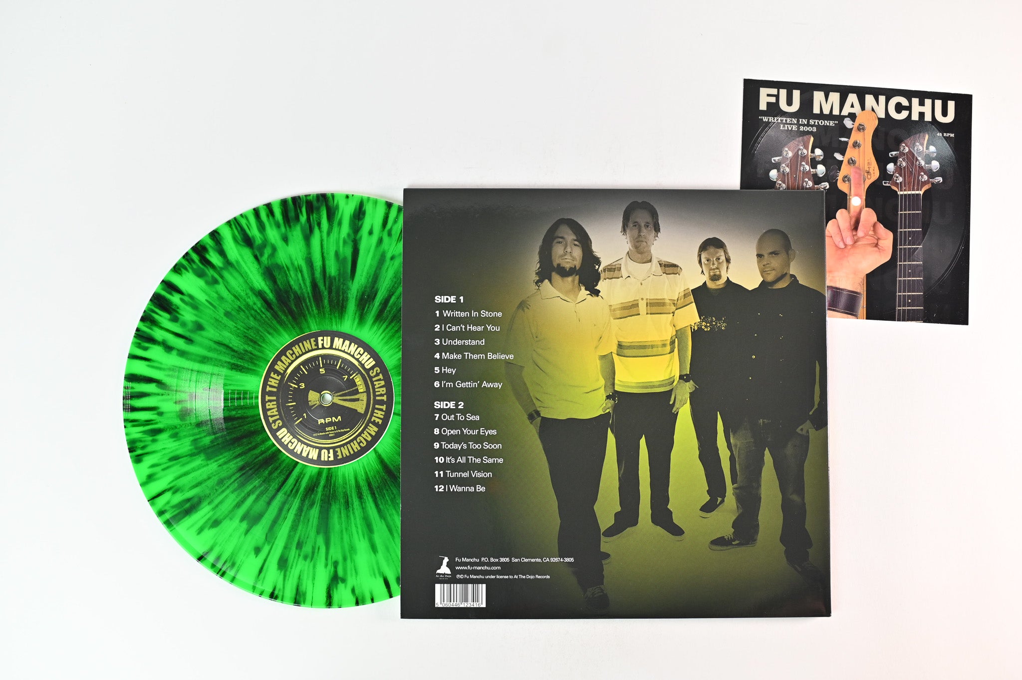 Fu Manchu - Start The Machine on At the Dojo Ltd Green Neon Splatter Reissue With 7" Flexi Disc