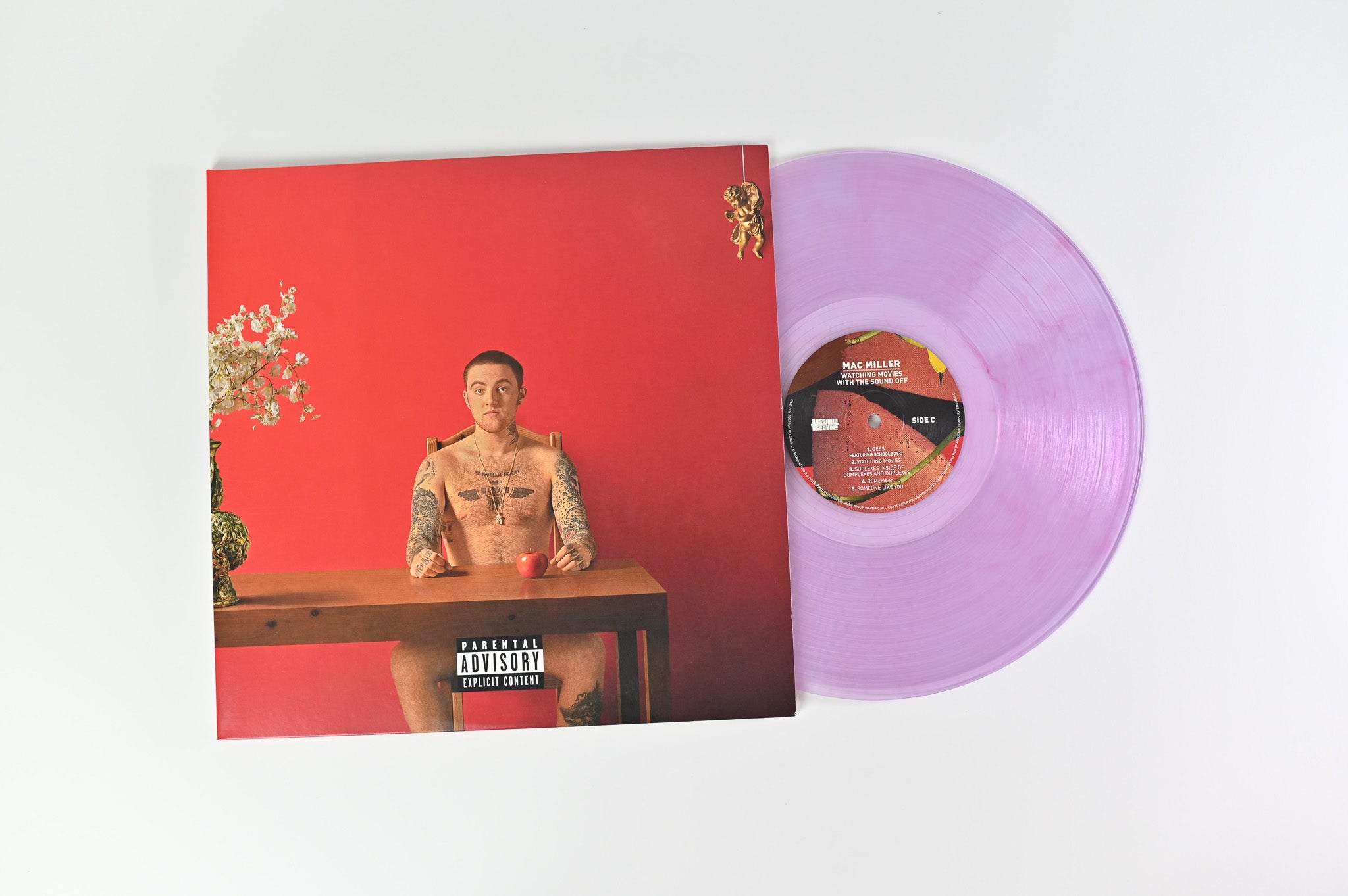 Mac Miller - Watching Movies With The Sound Off on Rostrum Ltd Clear With Red Marble Reissue