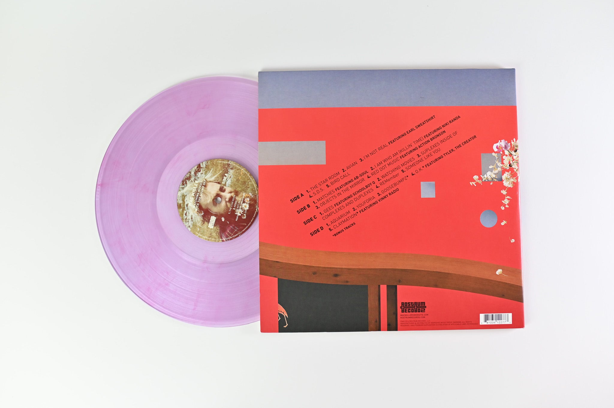 Mac Miller - Watching Movies With The Sound Off on Rostrum Ltd Clear With Red Marble Reissue