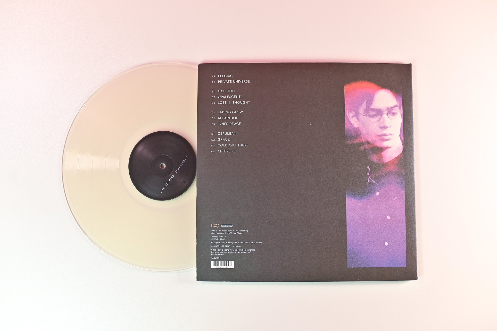 Jon Hopkins - Opalescent on Just Music - Clear Vinyl