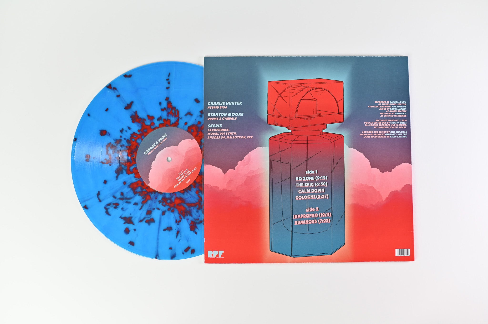 Garage A Trois - Calm Down Cologne on Royal Potato Family Ltd Blue & Red 3D Splatter Vinyl