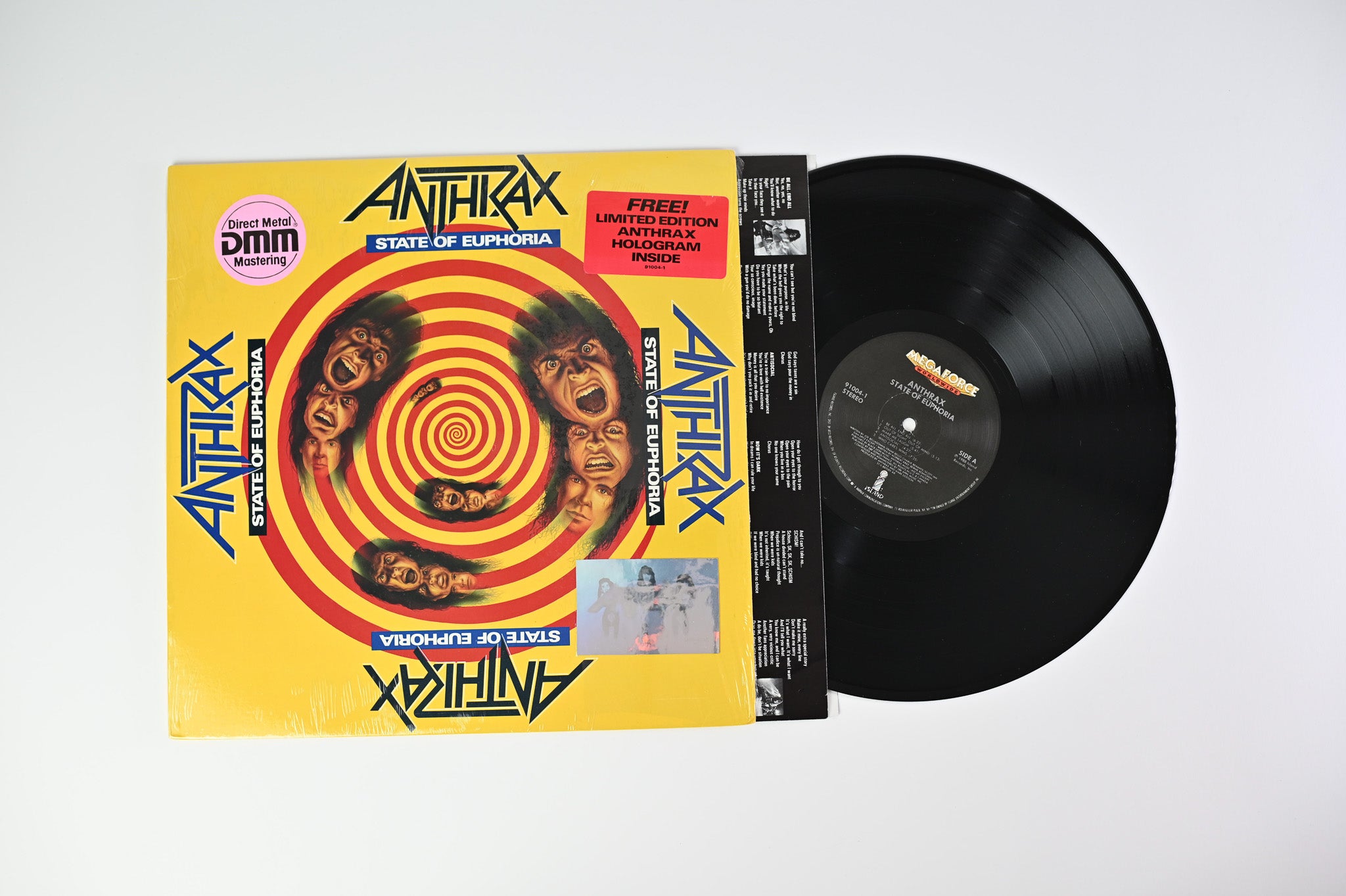 Anthrax - State Of Euphoria on Island Records/Megaforce Worldwide Limited Edition w/ Holographic Sticker