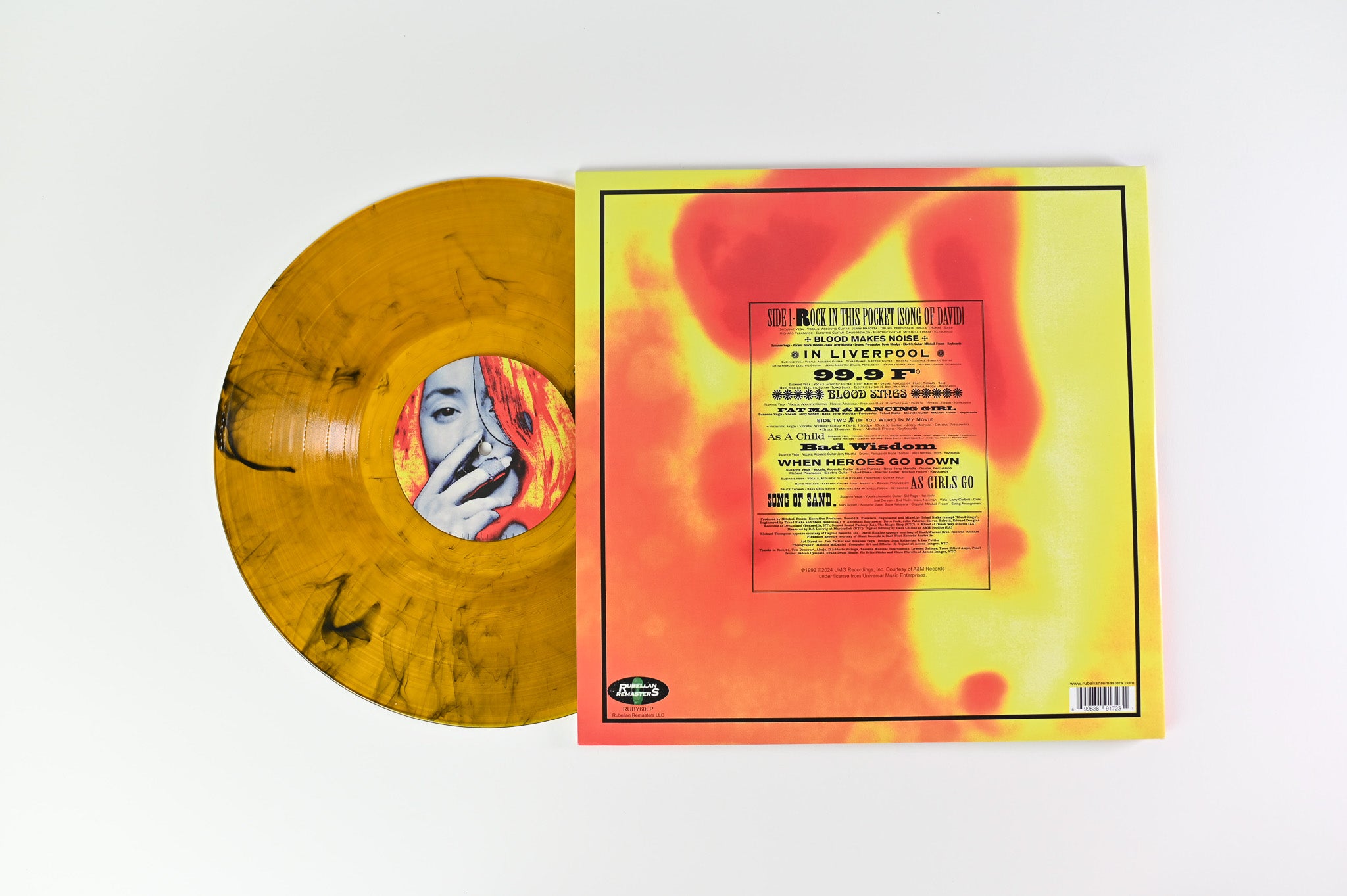 Suzanne Vega - 99.9F° on Rubellan Ltd Orange & Black Smoke Vinyl Reissue