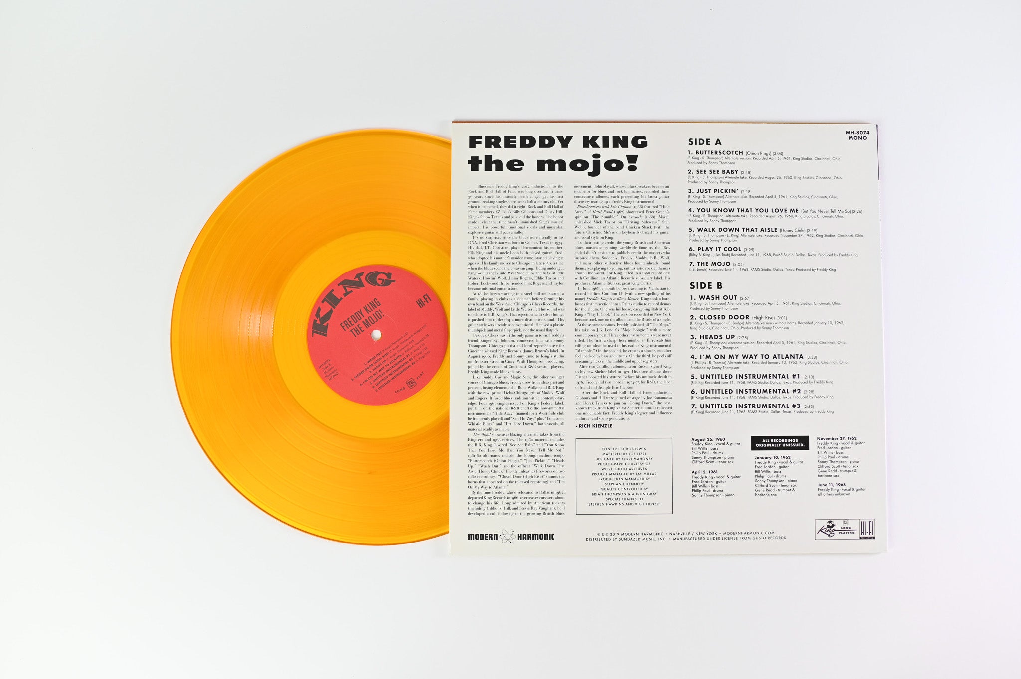 Freddie King - The Mojo! King Rarities & Obscurities on King Modern Harmonic RSD BF 2019 Ltd Mono Gold Vinyl