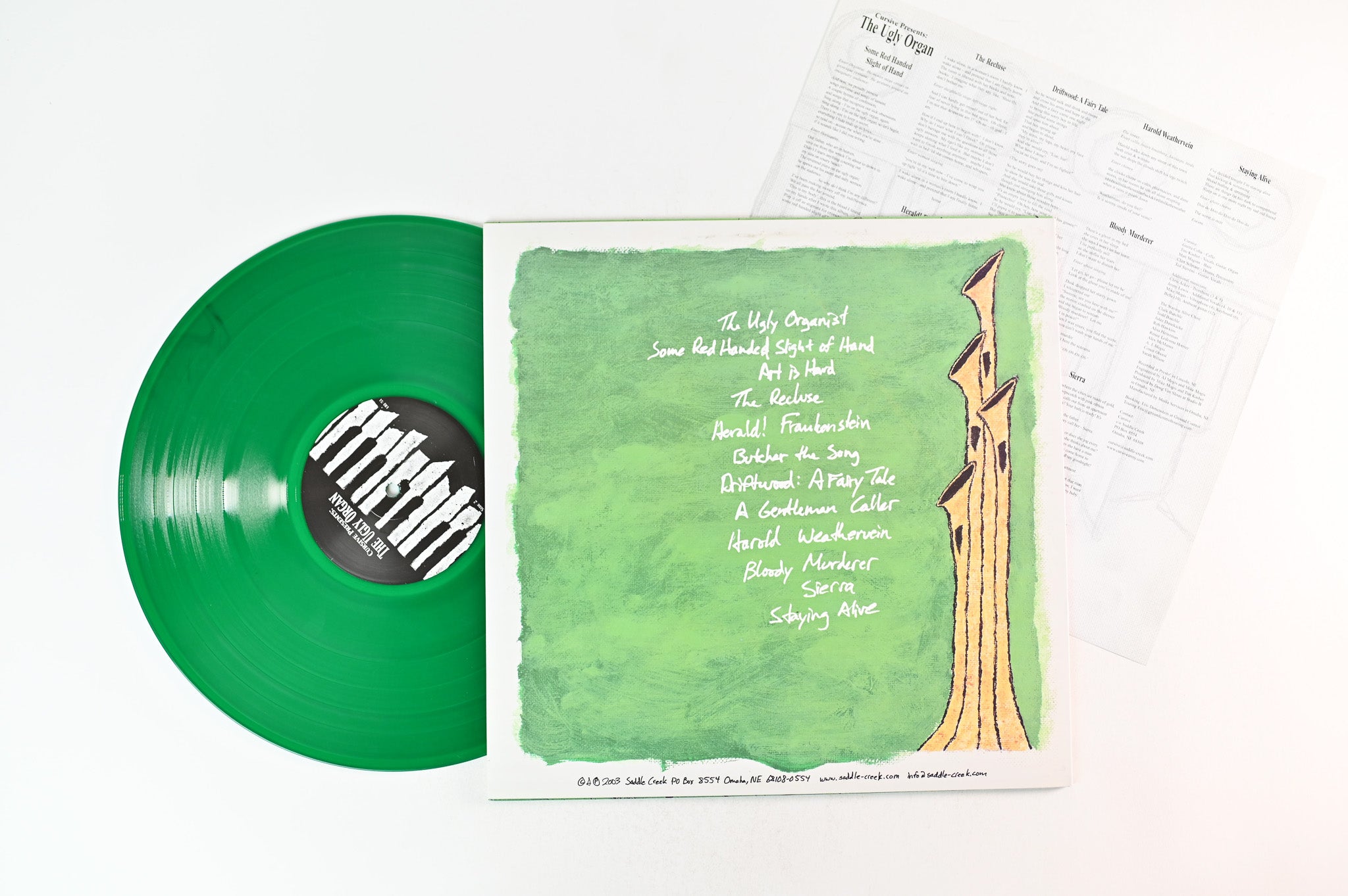 Cursive - The Ugly Organ on Saddle Creek Green Translucent Reissue