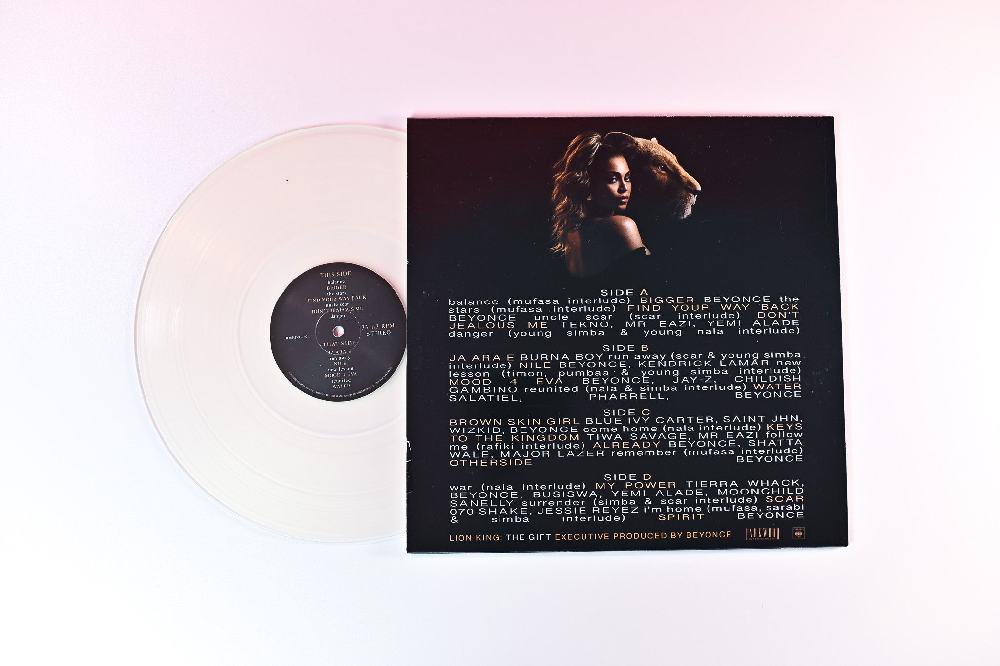 Beyoncé - The Lion King: The Gift on Spirit Records - Clear vinyl Unofficial pressing