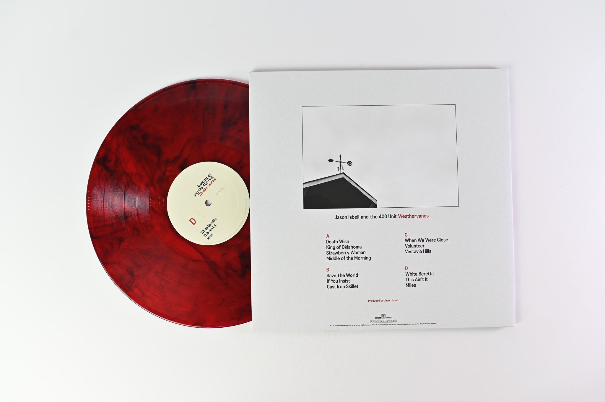 Jason Isbell And The 400 Unit - Weathervanes on Southeastern Ltd Red Translucent w/ Black Swirl