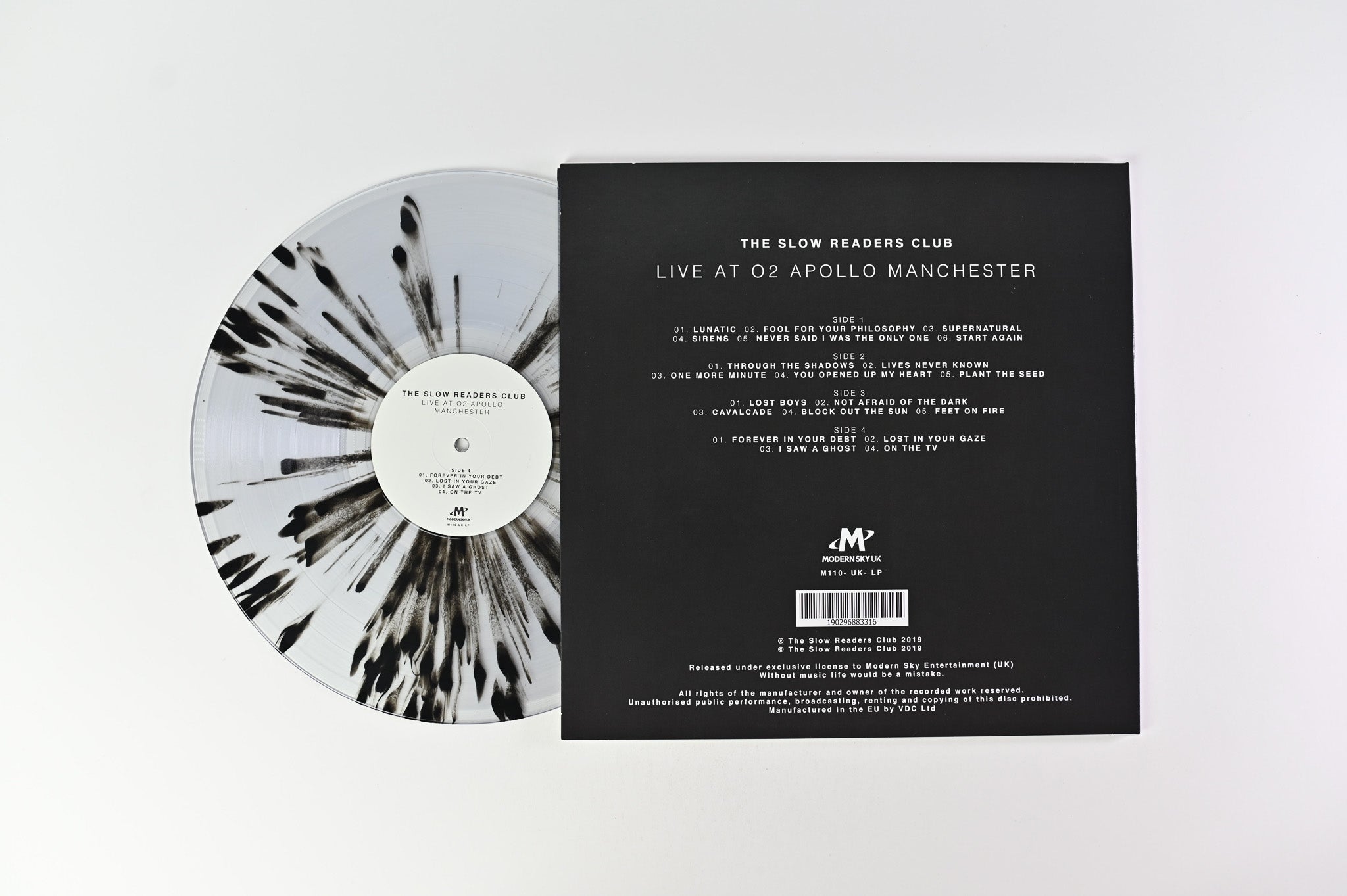 The Slow Readers Club - Live At O2 Apollo Manchester on Modern Sky Clear / Black Splatter