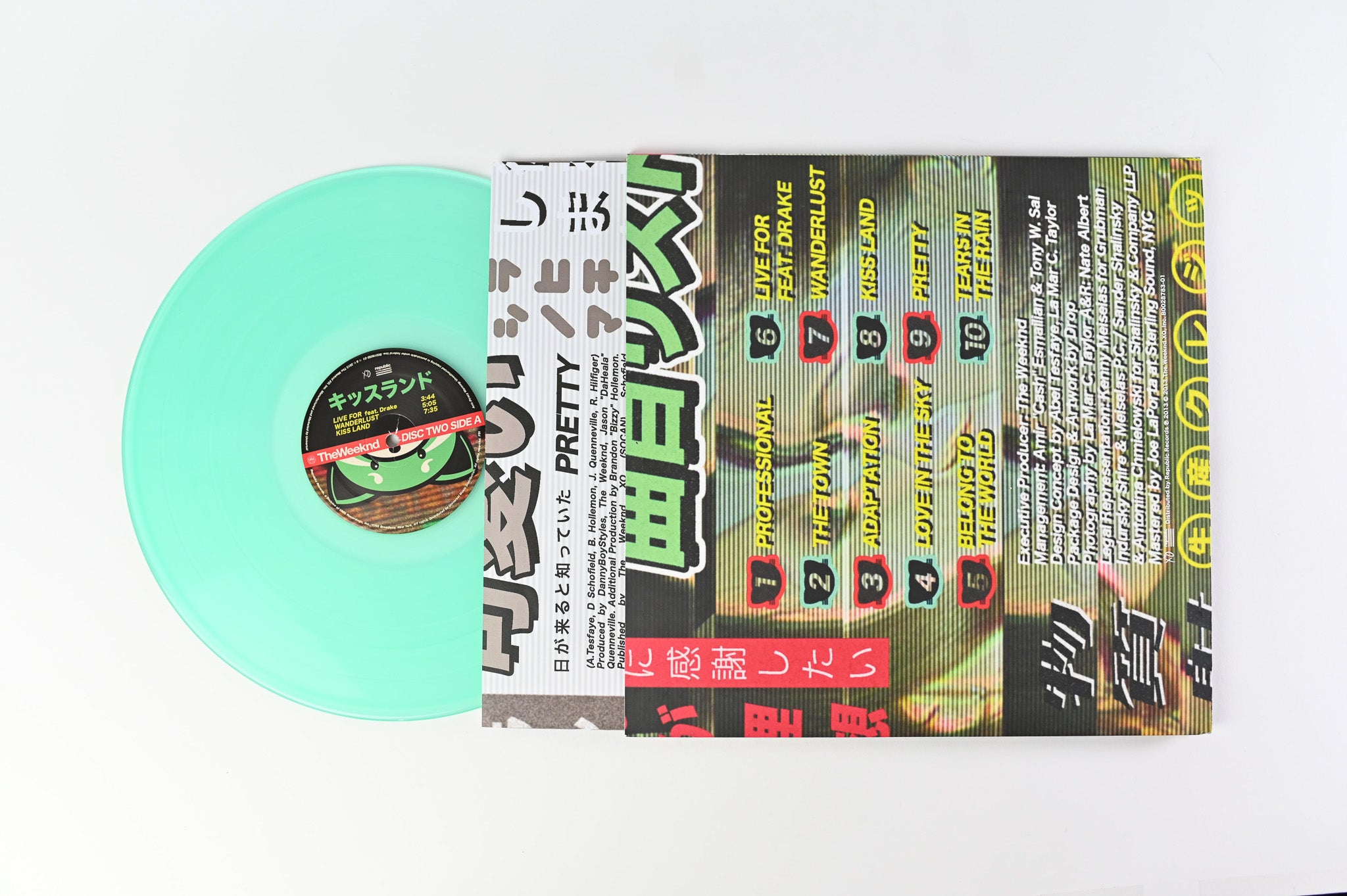 The Weeknd - Kiss Land on Republic Ltd Seaglass Colored Vinyl Reissue