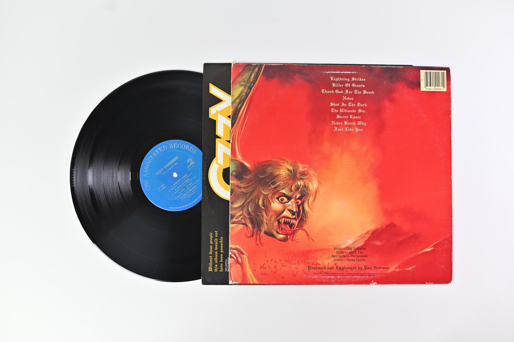 Ozzy Osbourne - The Ultimate Sin on CBS Associated Records