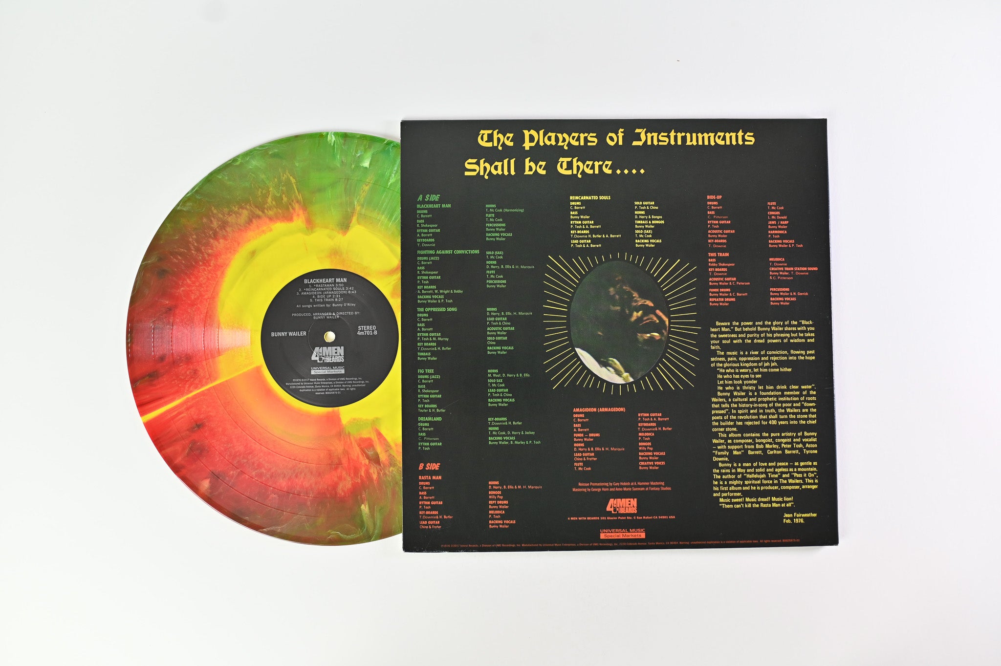 Bunny Wailer - Blackheart Man on 4 Men With Beards - Colored Vinyl