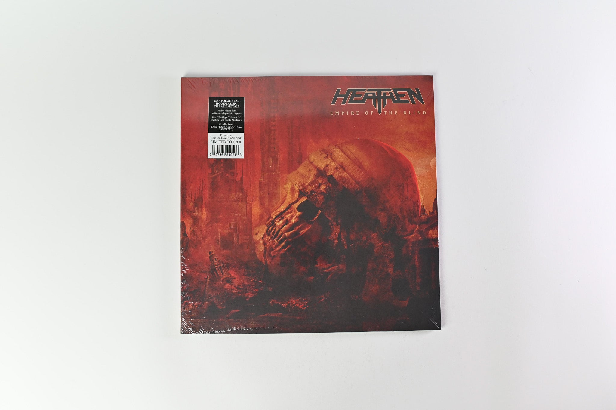 Heathen - Empire Of The Blind on Nuclear Blast Ltd 45 RPM Red & Black Swirl Sealed