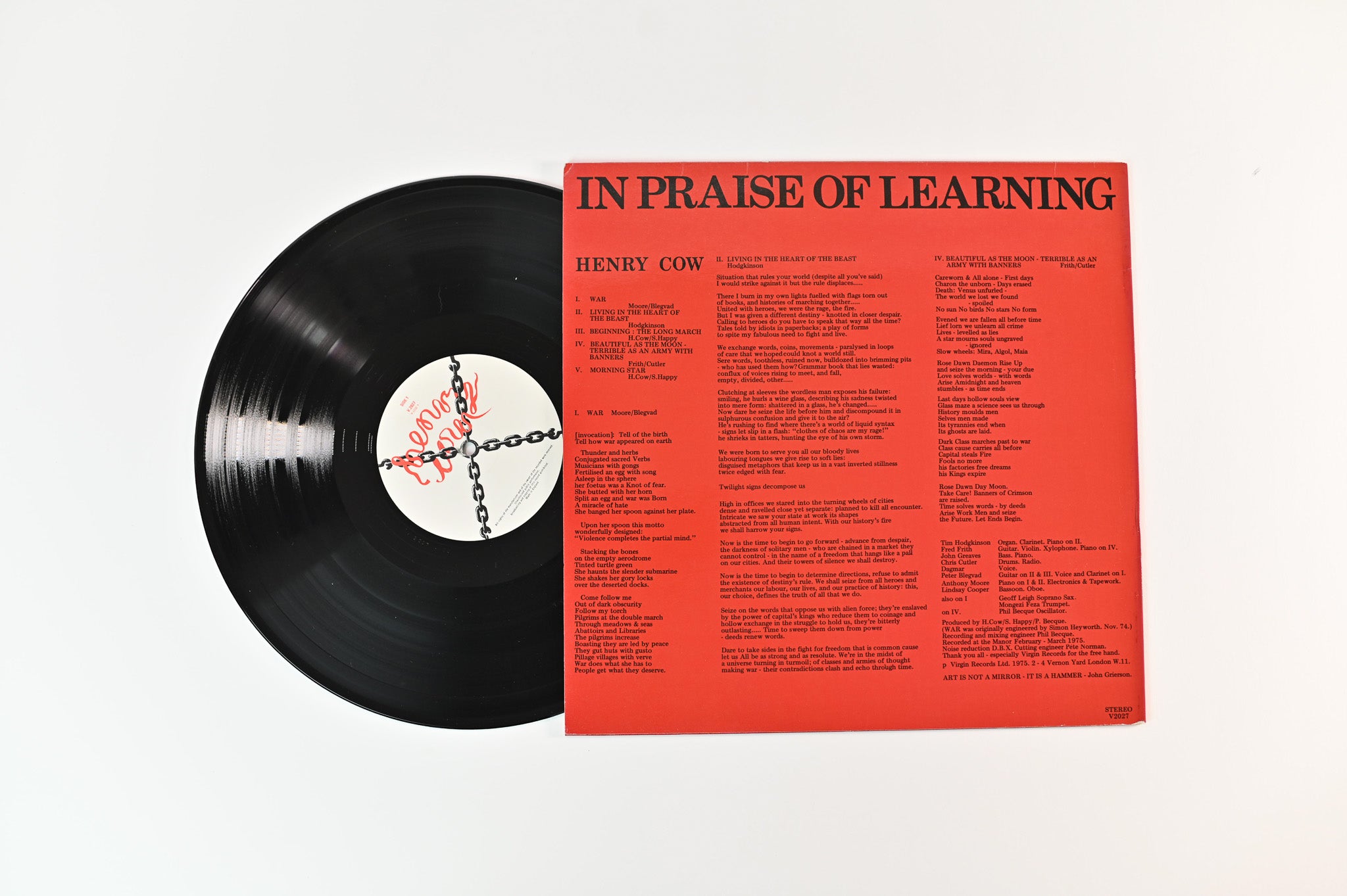 Henry Cow - In Praise Of Learning on Virgin UK Press