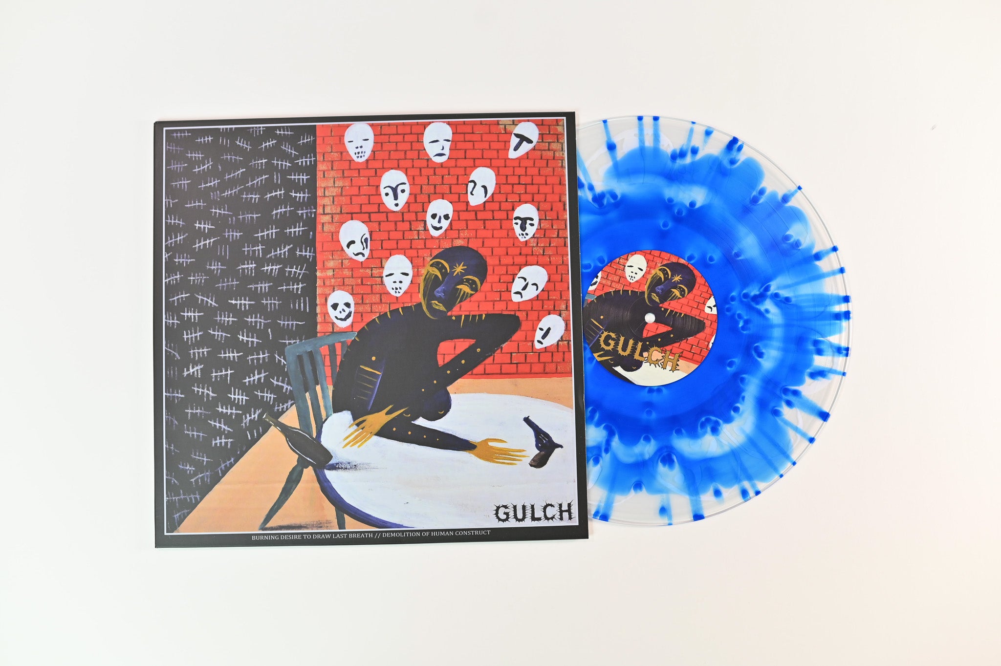 Gulch - Burning Desire To Draw Last Breath // Demolition Of Human Construct on Creator Destructor Ltd Single Sided Sea Blue Swirl Reissue