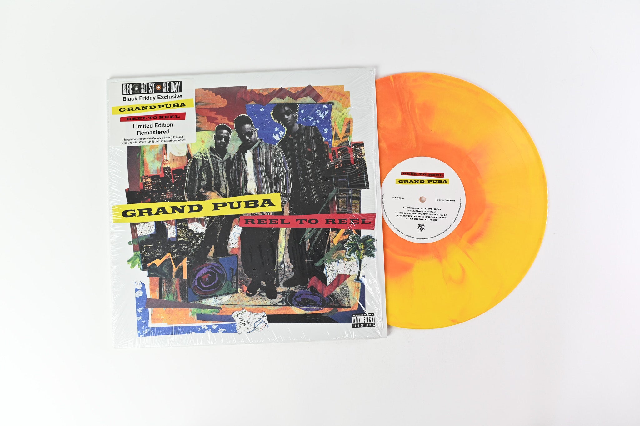 Grand Puba - Reel To Reel RSD BF Limited Edition on Orange/Yellow & Blue/White Starburst Effect Vinyl
