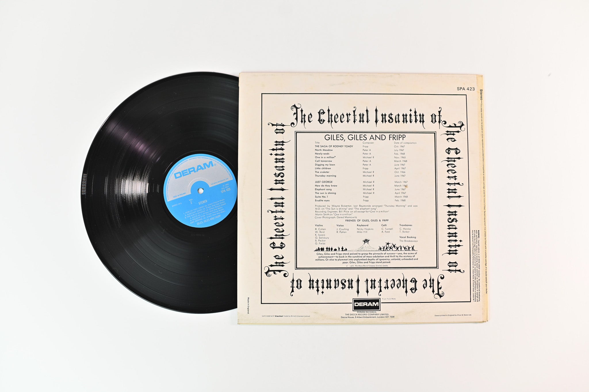 Giles, Giles And Fripp - The Cheerful Insanity Of Giles, Giles And Fripp on Deram UK Reissue