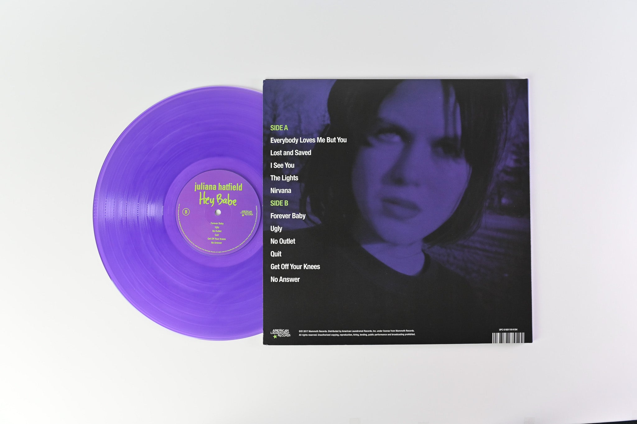 Juliana Hatfield - Hey Babe on American Laundromat Records Amethyst Purple Translucent