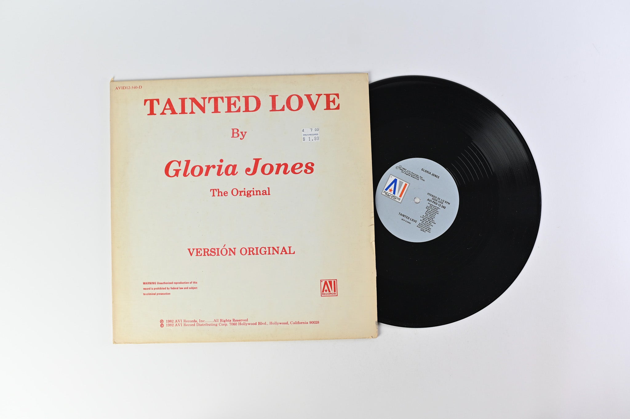 Gloria Jones - Tainted Love on AVI 12" Single