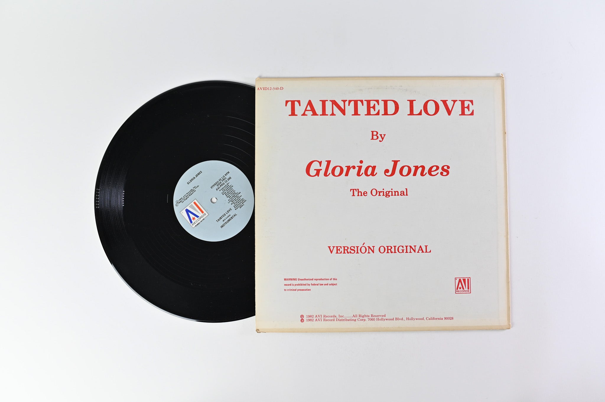 Gloria Jones - Tainted Love on AVI 12" Single