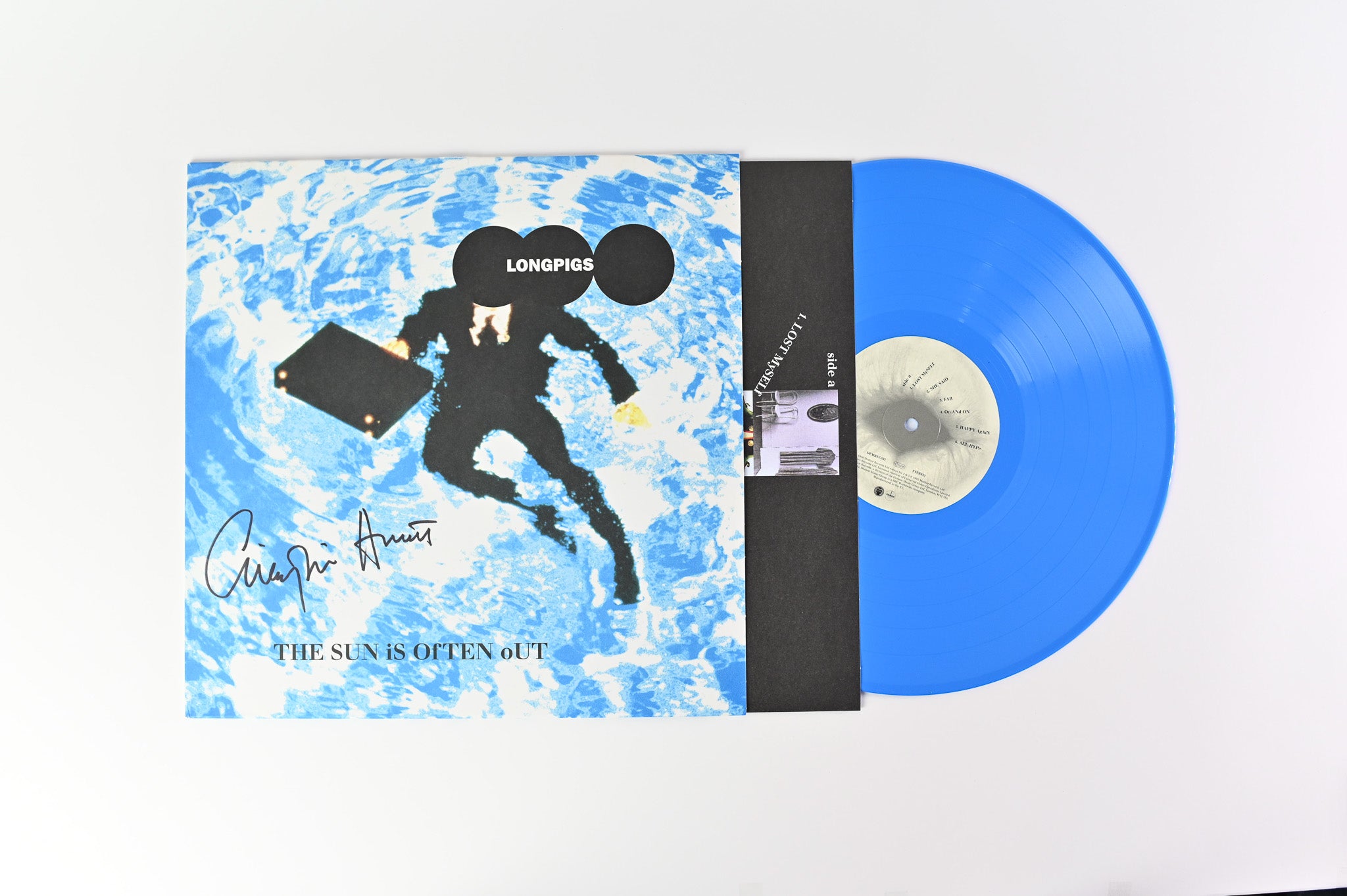 Longpigs - The Sun Is Often Out on Demon Records Blue Vinyl