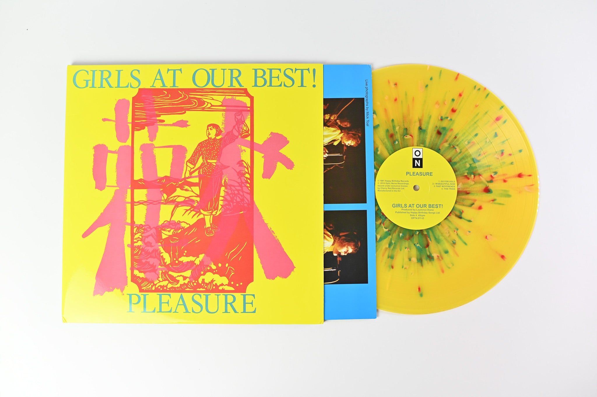Girls At Our Best - Pleasure on Optic Nerve Numbered Yellow Clear Splatter Reissue