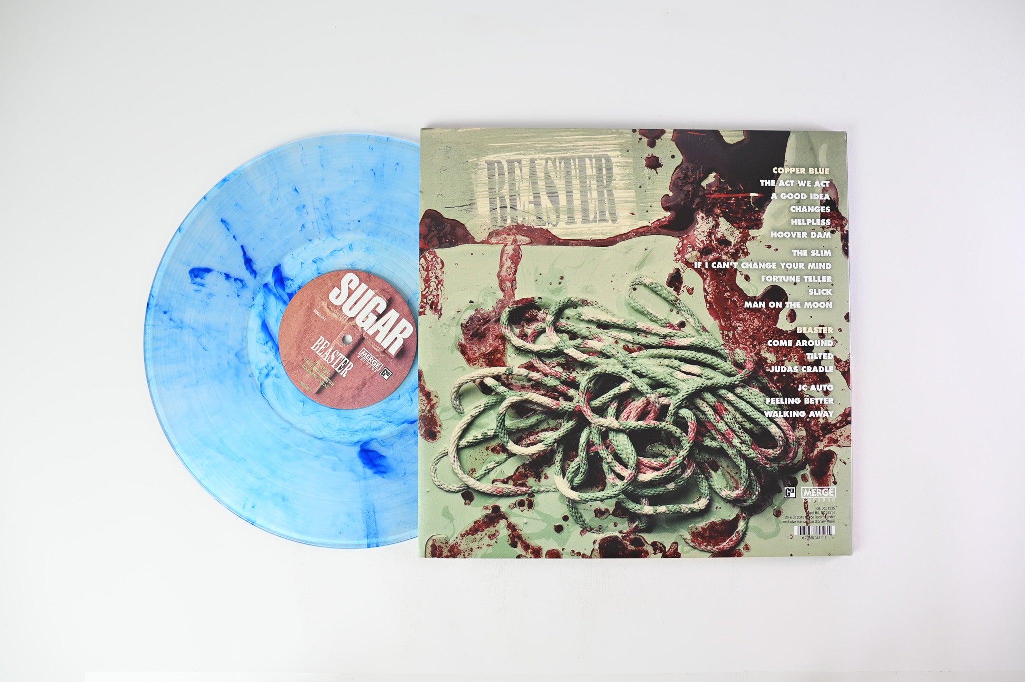 Sugar - Copper Blue / Beaster on Merge Records Blue Marble Vinyl