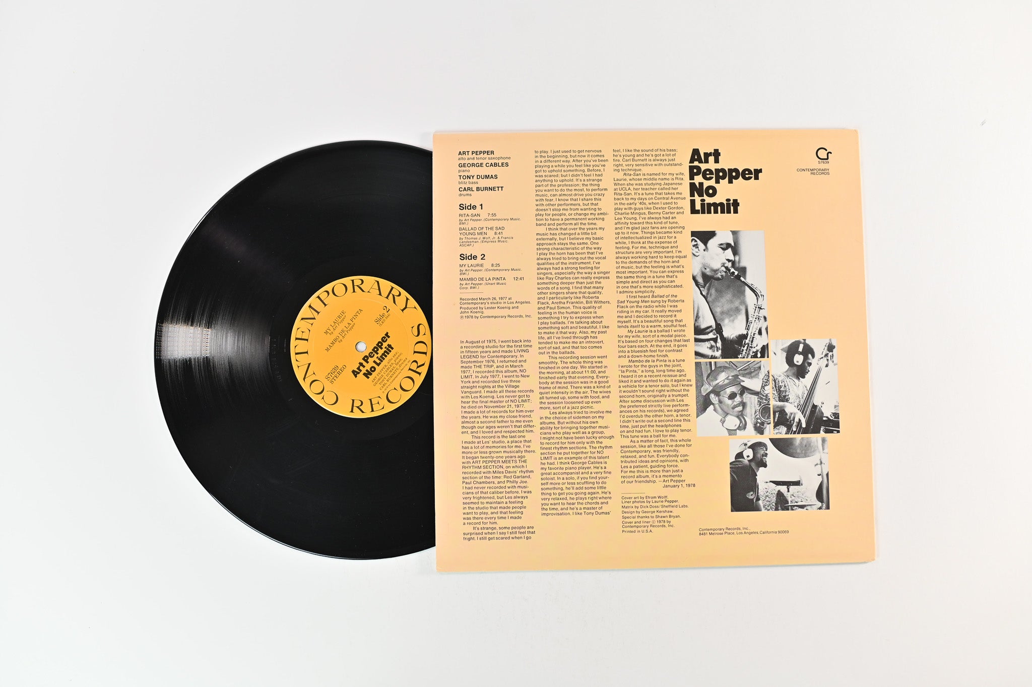 Art Pepper - No Limit on Contemporary Records