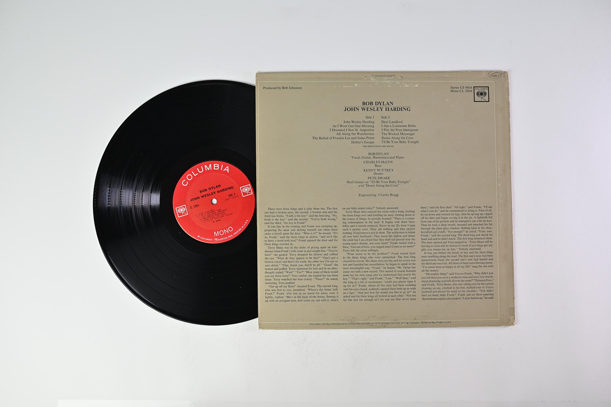 Bob Dylan - John Wesley Harding on Columbia - 2-Eye Mono