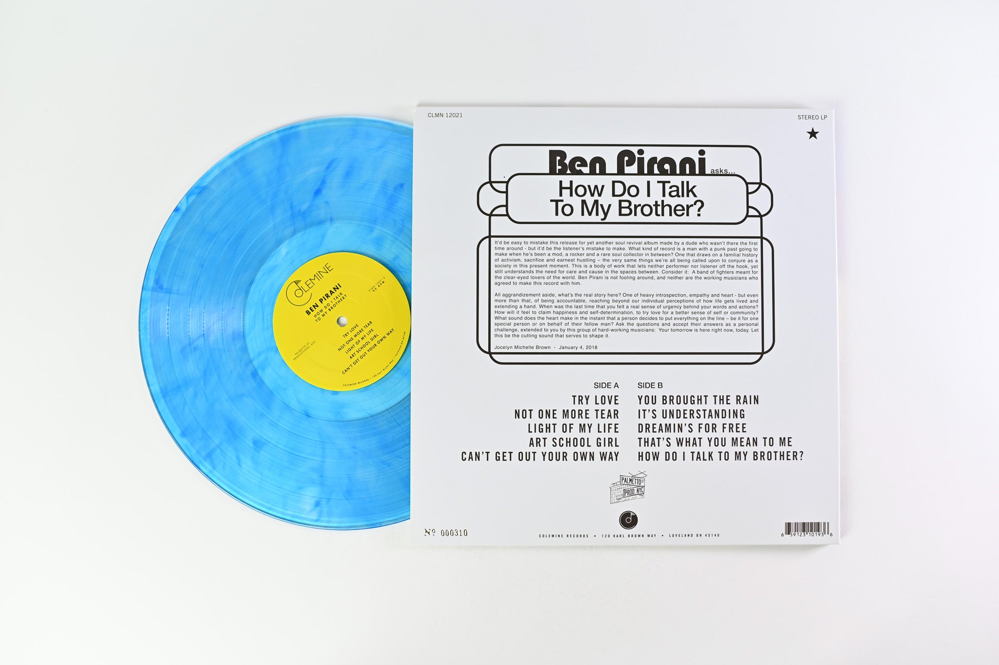 Ben Pirani - How Do I Talk To My Brother? on Colemine Records - Blue Vinyl