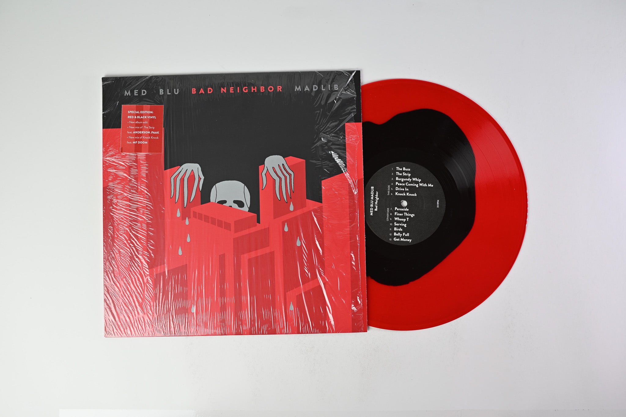 M.E.D. / Blu / Madlib - Bad Neighbor on Bang Ya Head - Red & Black Vinyl