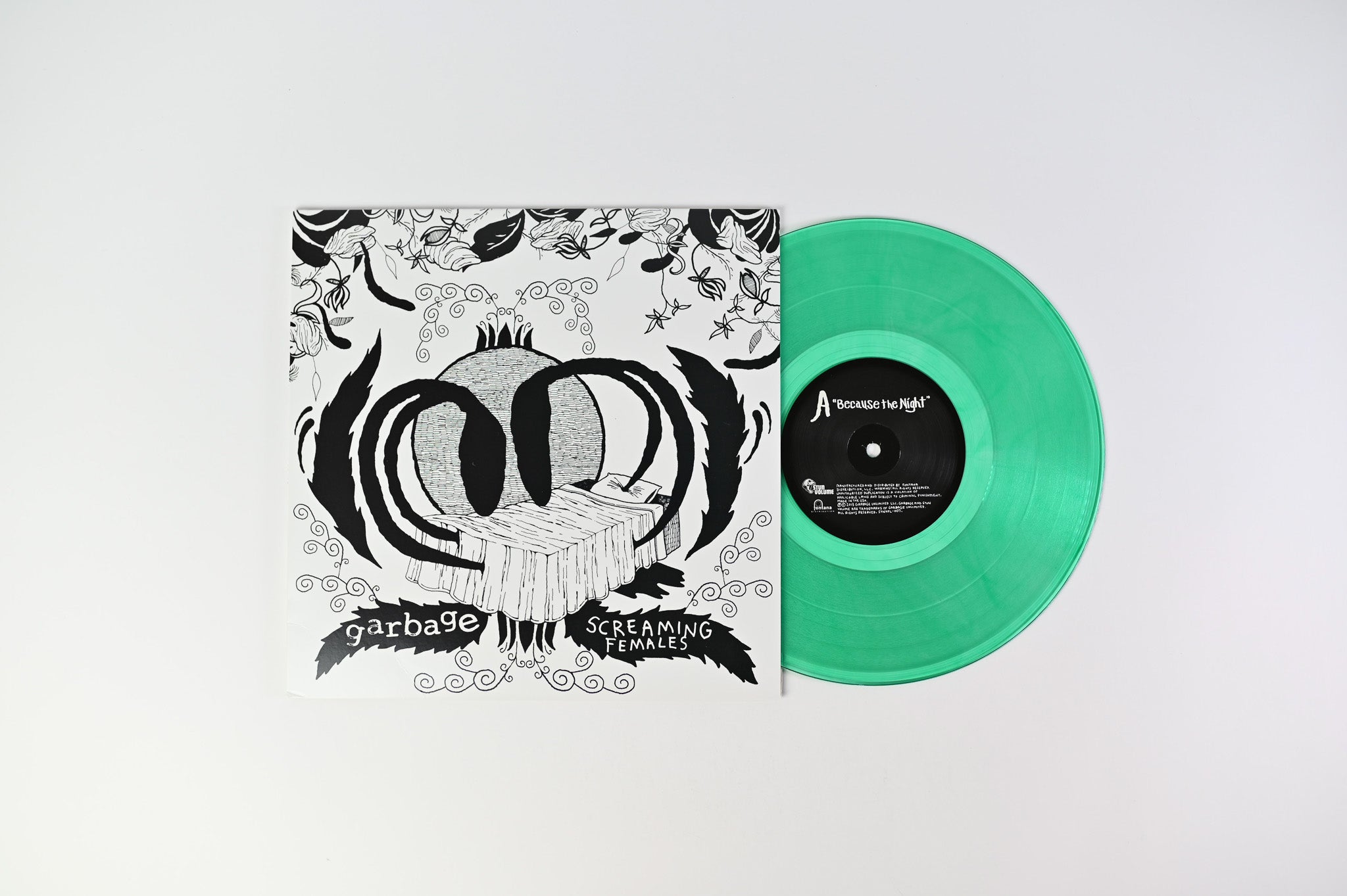 Garbage & Screaming Females - Because The Night on Stun Volume Ltd RSD 2013 Coke Bottle Green 10"