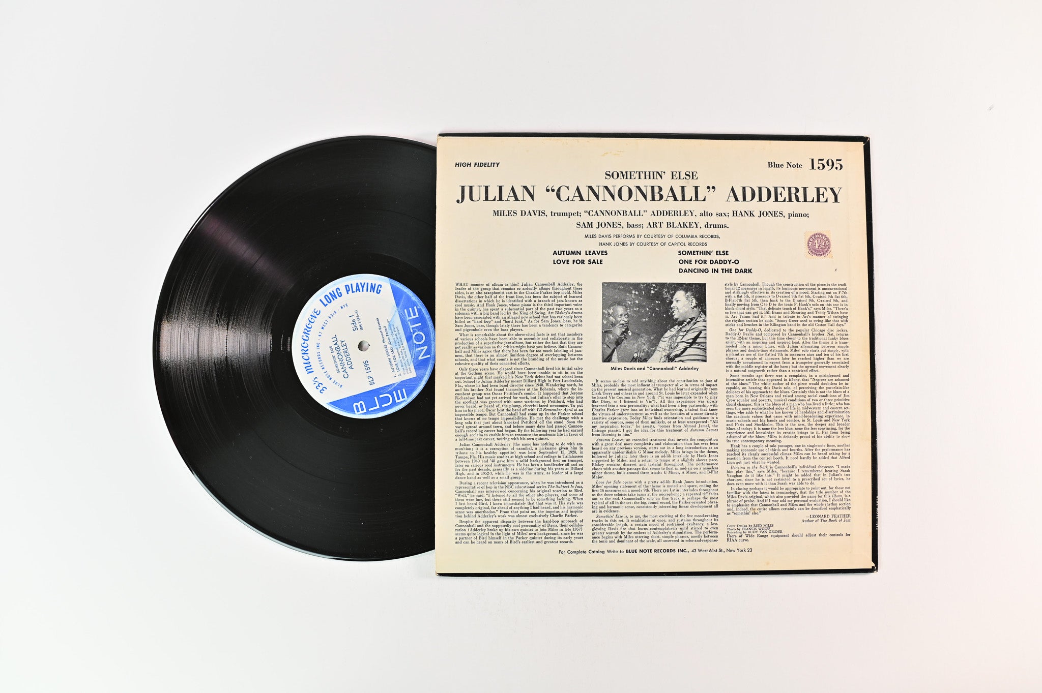 Cannonball Adderley - Somethin' Else on Blue Note Mono Deep Groove 1961 Press With W 63rd Labels