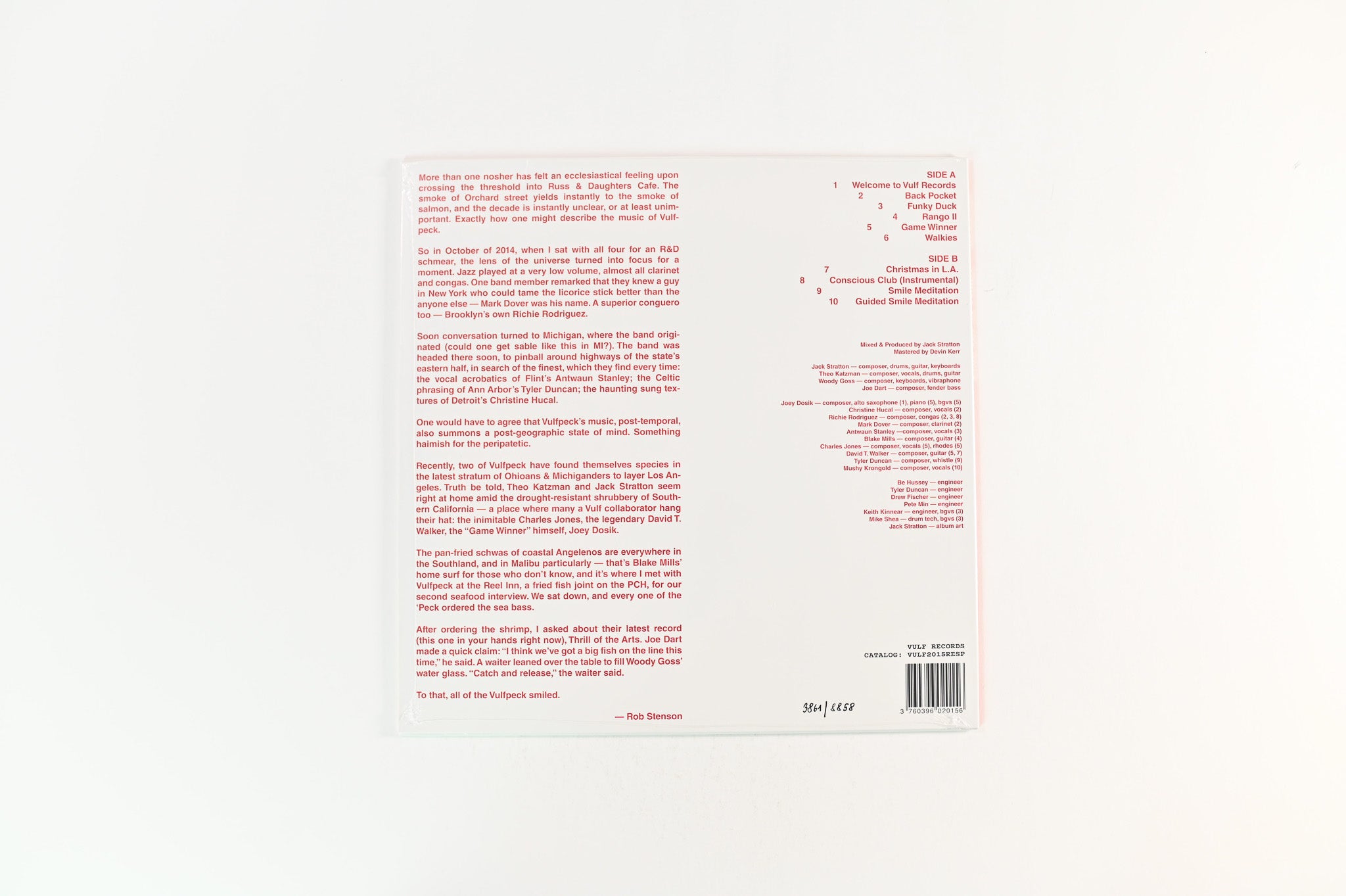 Vulfpeck - Thrill Of The Arts on Vulf Records Ltd Numbered White w/ Red Splatter Reissue Sealed